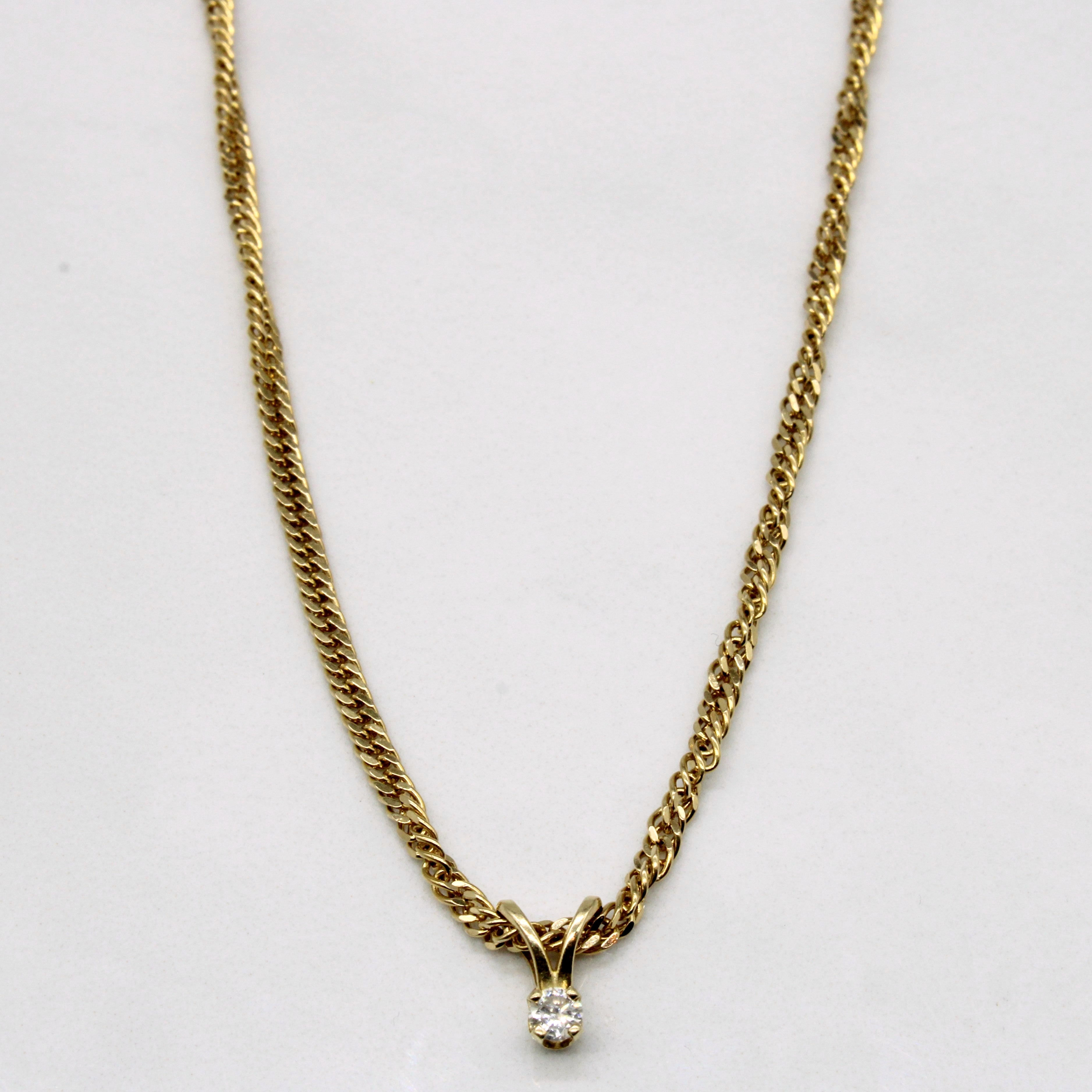 Pendentif et collier en diamant | 0,05 ct | 45,7 cm |