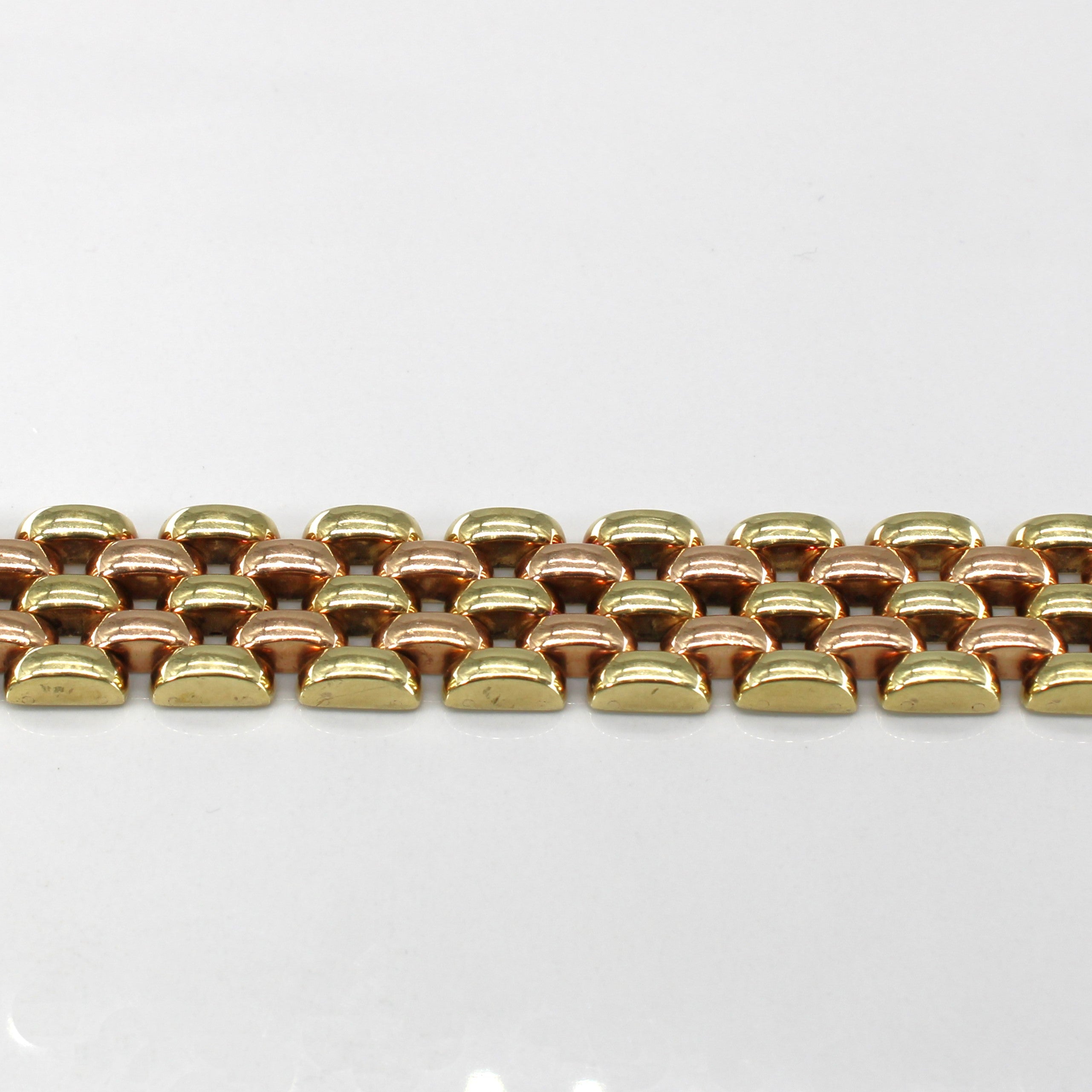 Vintage French Hallmarked Textured Heavy Link Chain Bracelet | 8"|