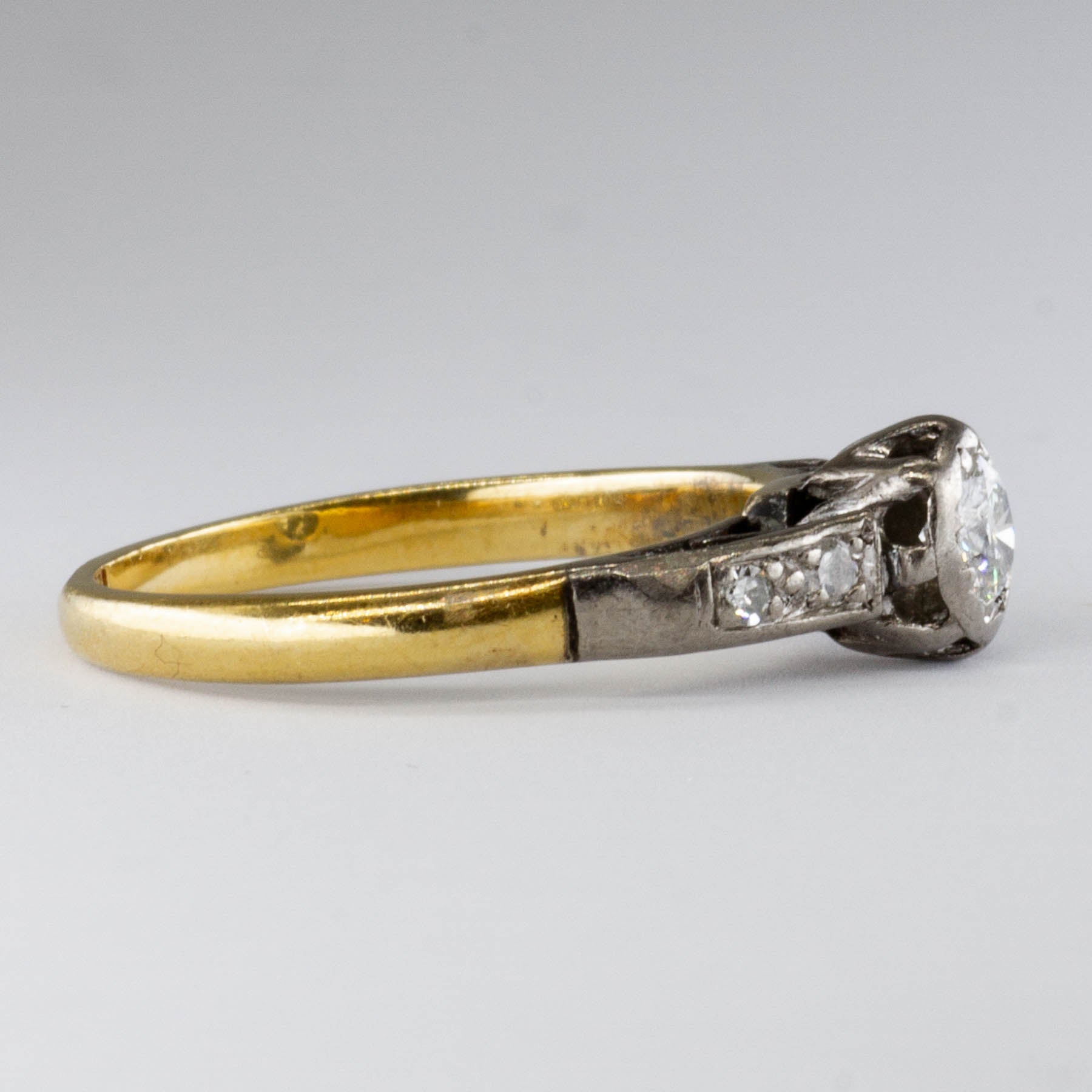 Art Deco 18k and Platinum Diamond Ring | 0.24ctw | SZ 5.75 |