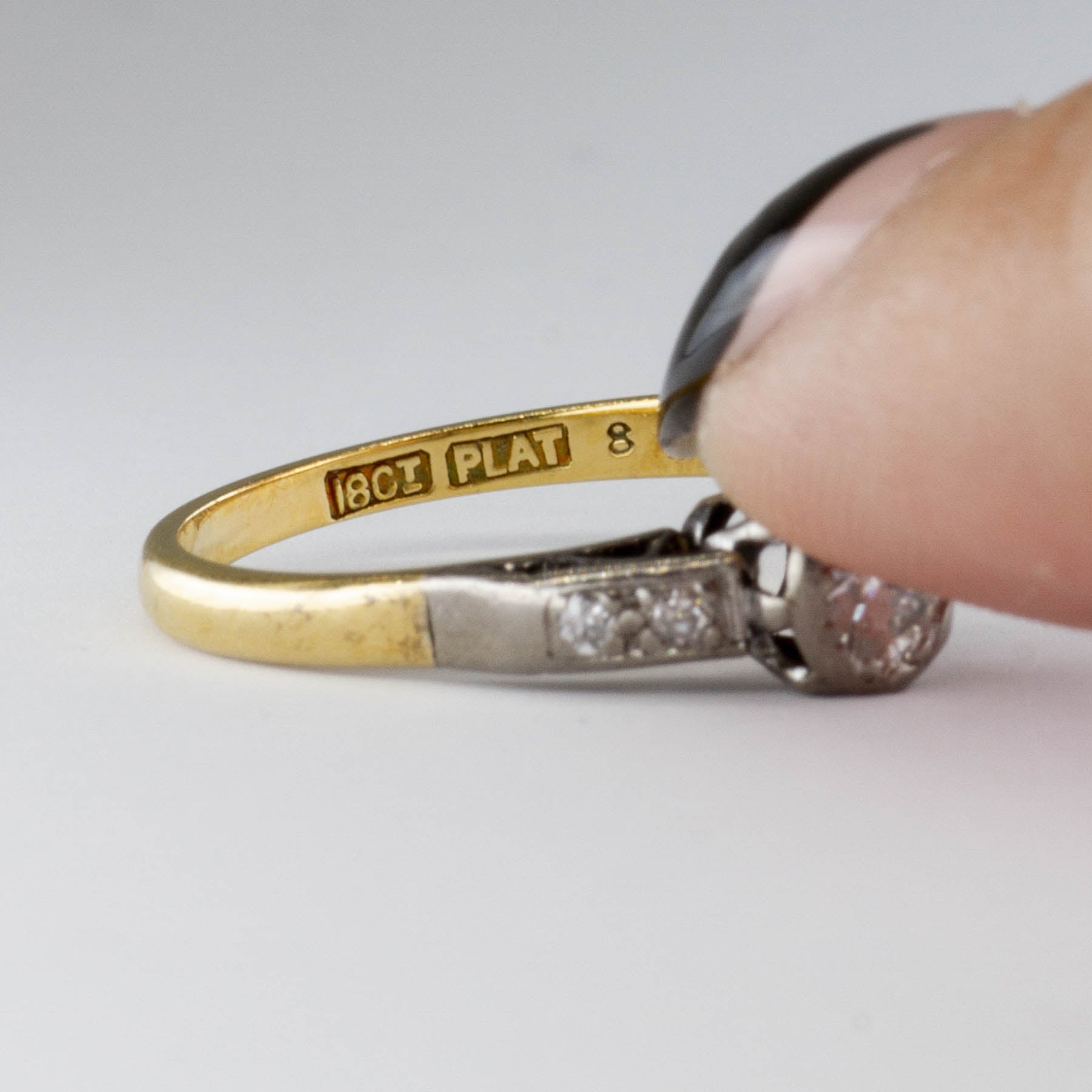 Art Deco 18k and Platinum Diamond Ring | 0.24ctw | SZ 5.75 |