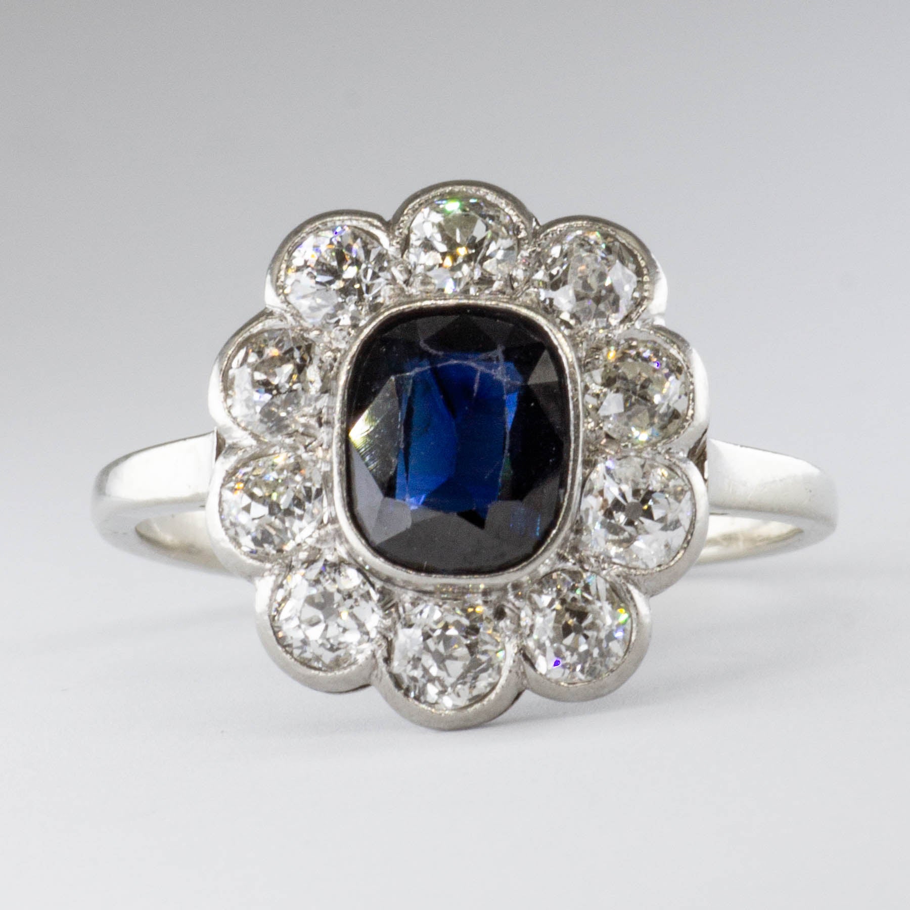 Art Deco 14k and Platinum Diamond Ring | 0.24ctw | SZ 8.5 |