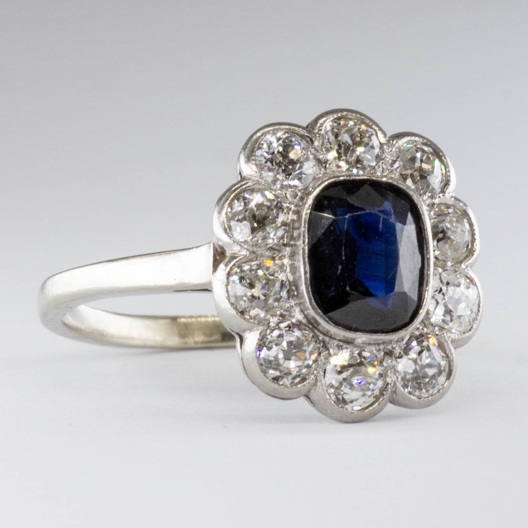 Art Deco 14k and Platinum Diamond Ring | 0.24ctw | SZ 8.5 |