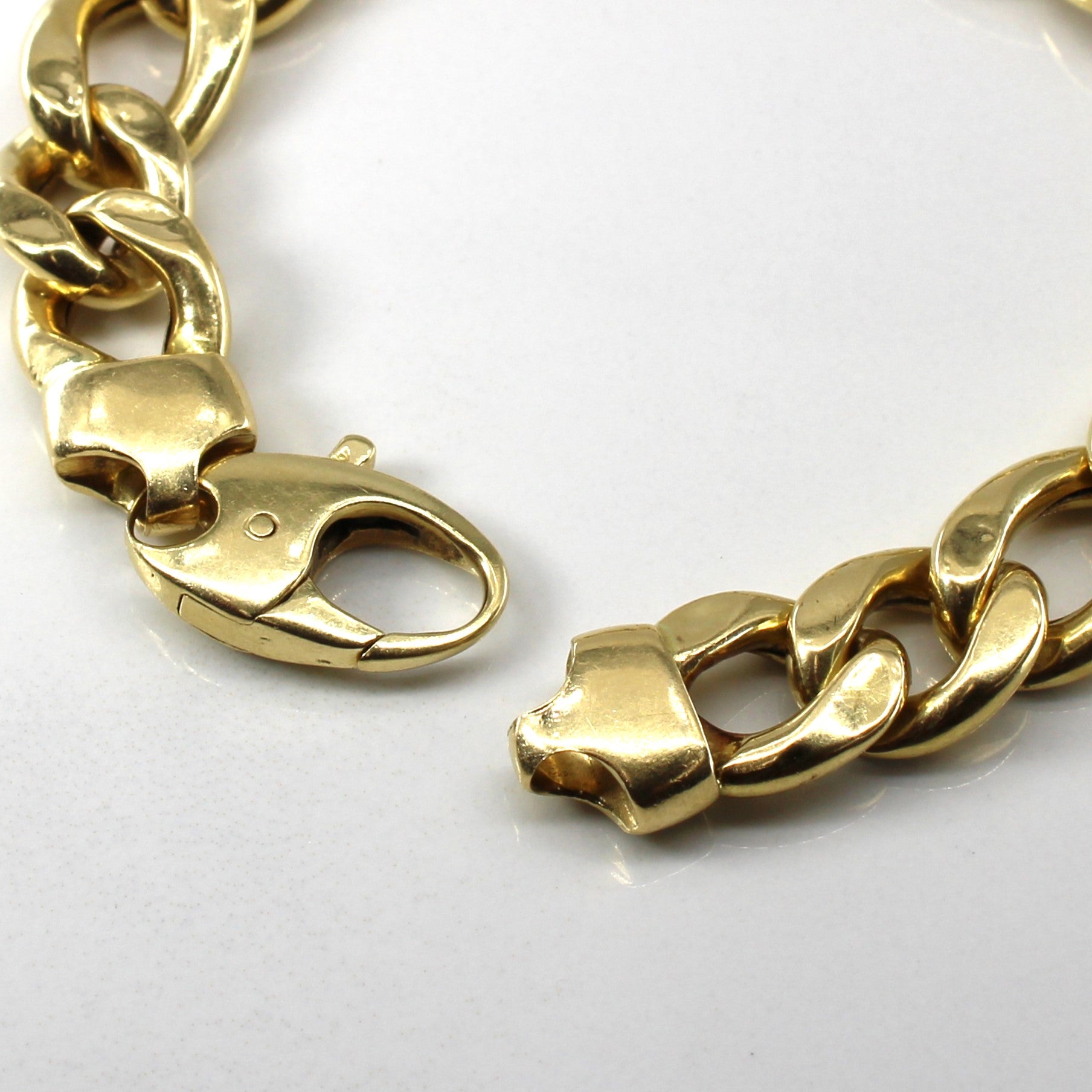 Bracelet chaîne gourmette en or jaune italien 18 carats | 12 mm | 8 pouces |