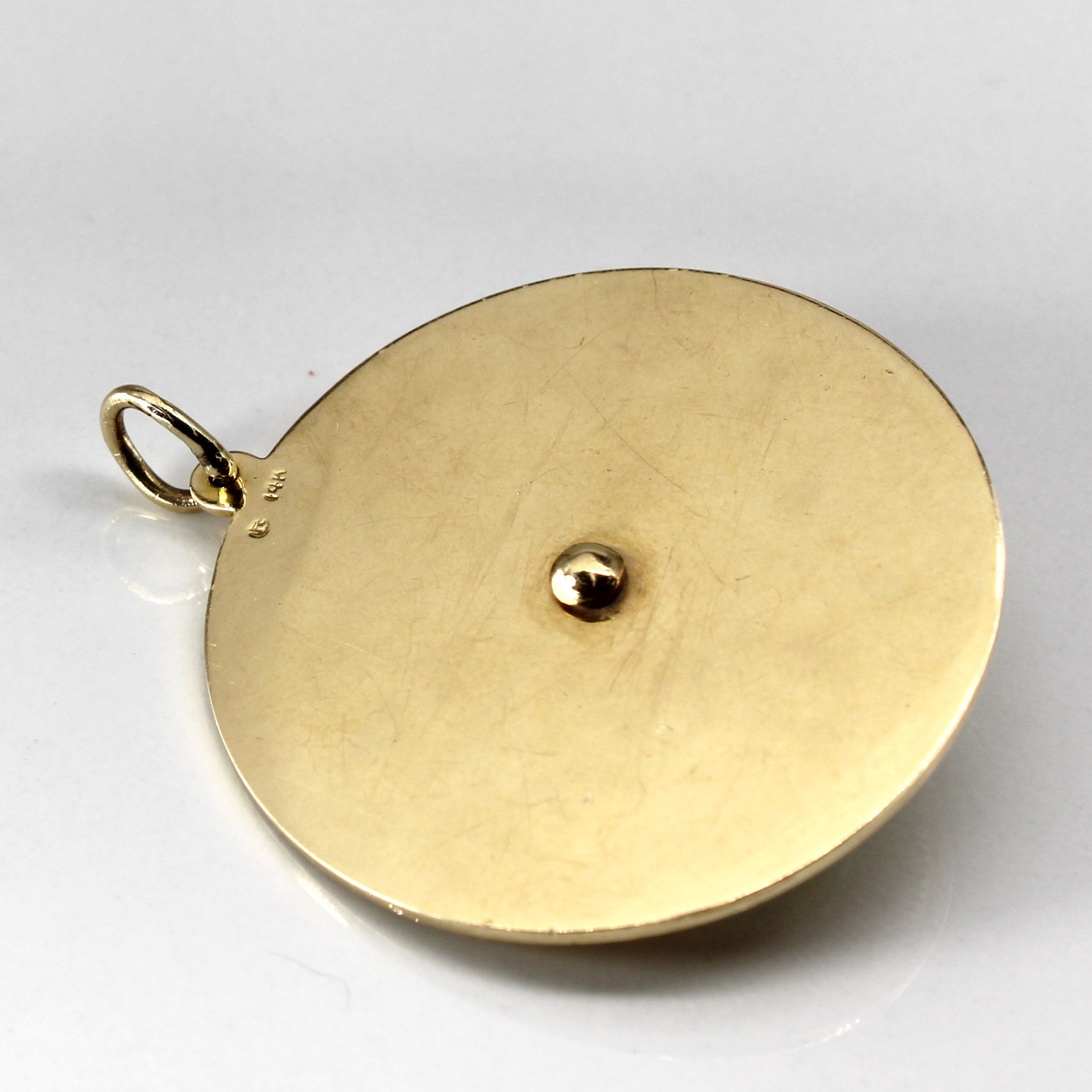 Jade & Multi Gemstone Round Gold Pendant | 12.00ct | 0.48ctw | 0.05ct |