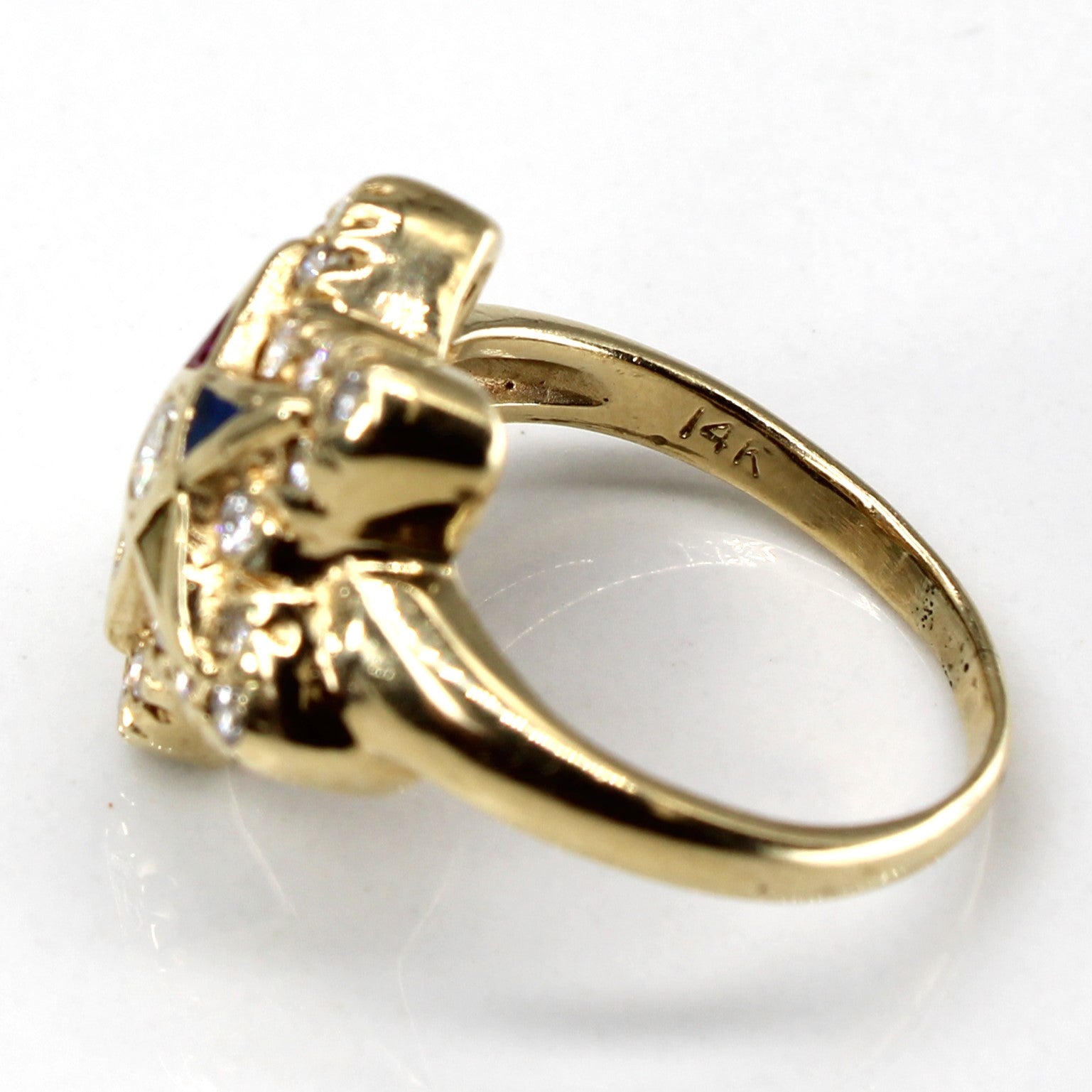 Cluster Set Multi Gemstones Gold Star Ring | 0.48ctw | SZ 6 |