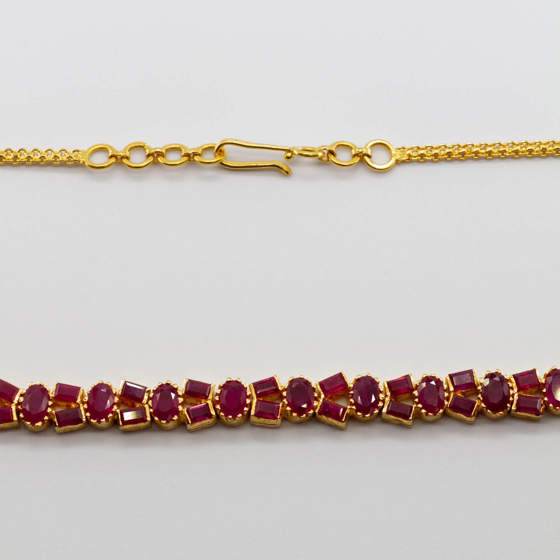 22k Yellow Gold and Ruby Necklace | 13.50 ctw | 16"