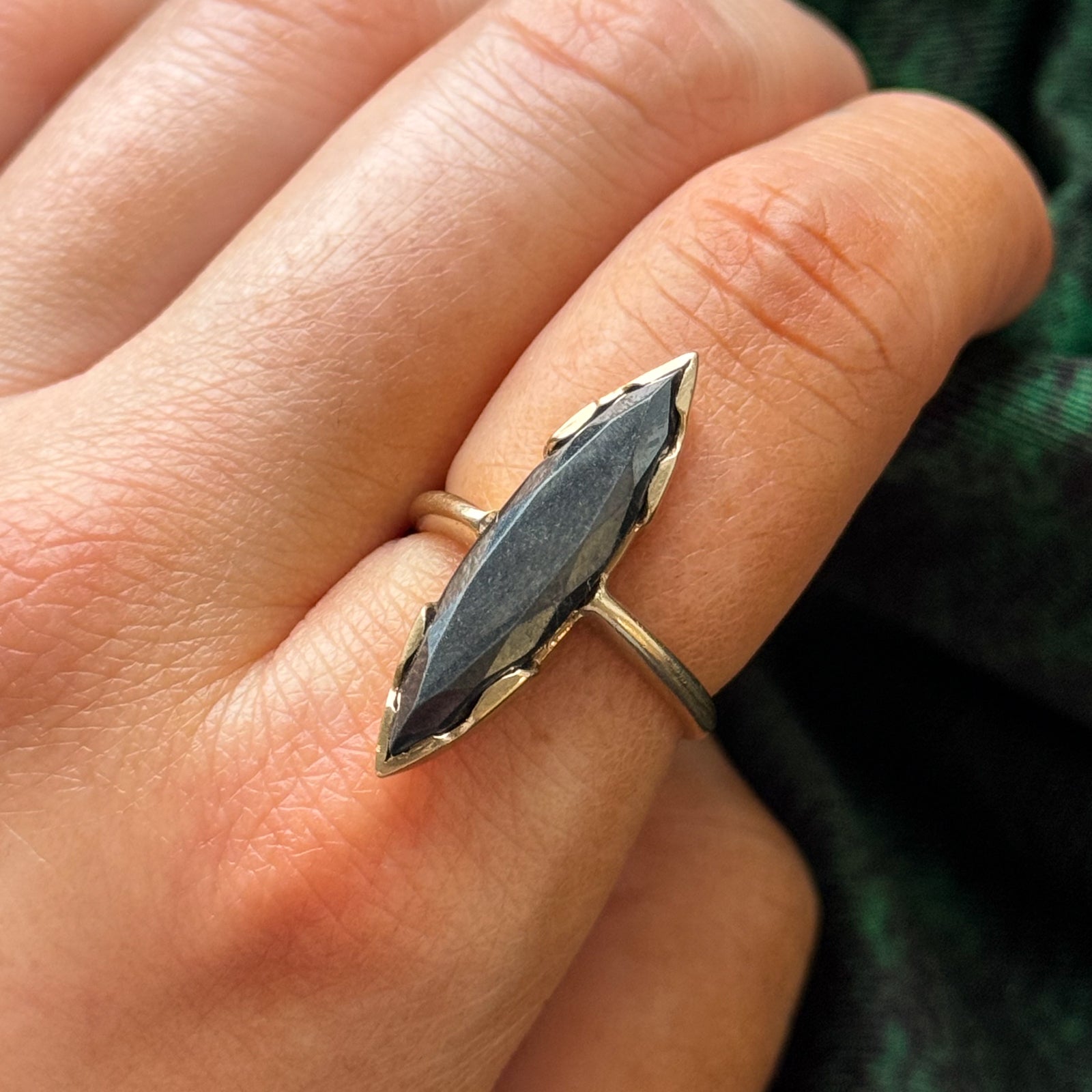 Hematite Navette Ring | 4.00ct | SZ 8 |
