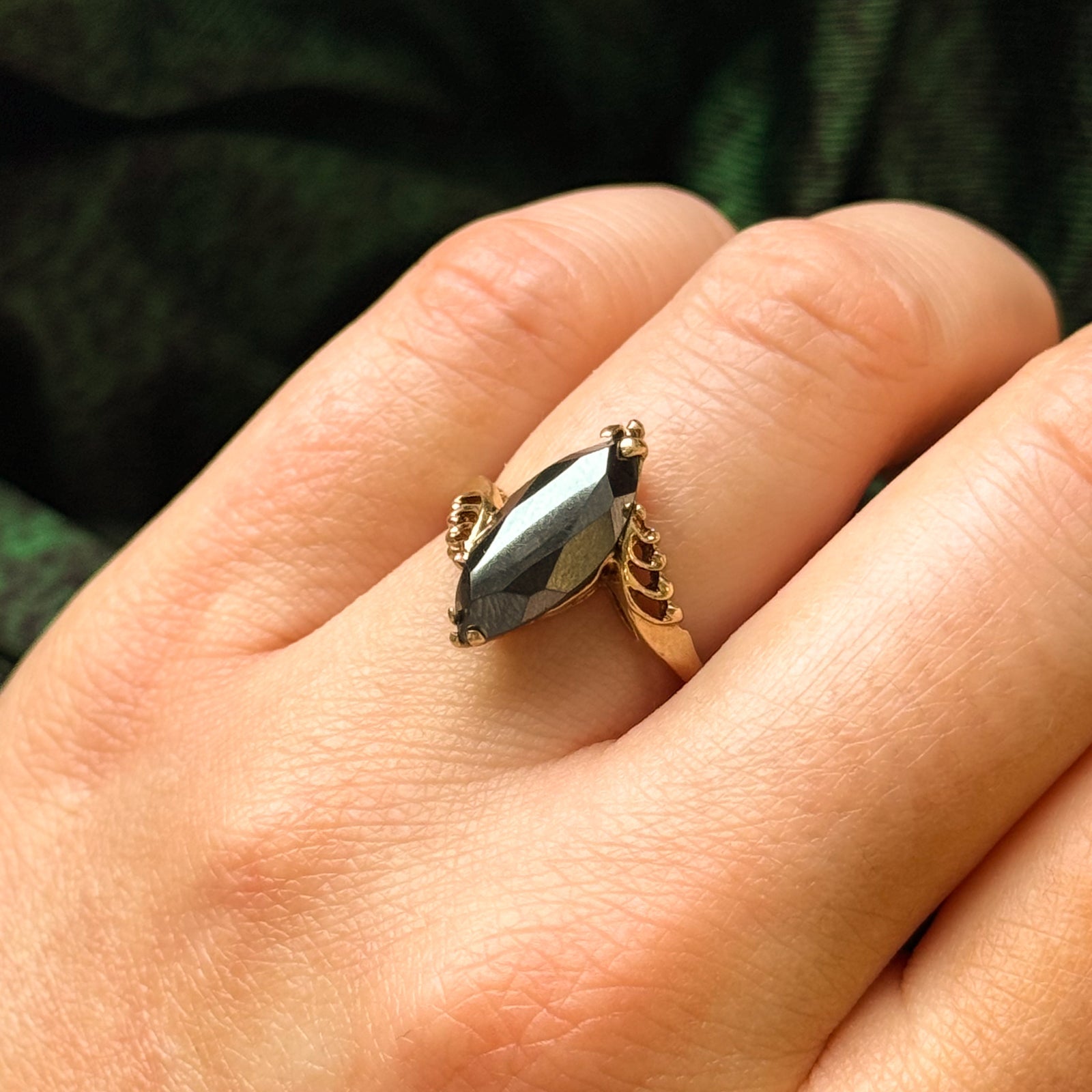 Hematite Marquise Ring | 2.50ct | SZ 6 |