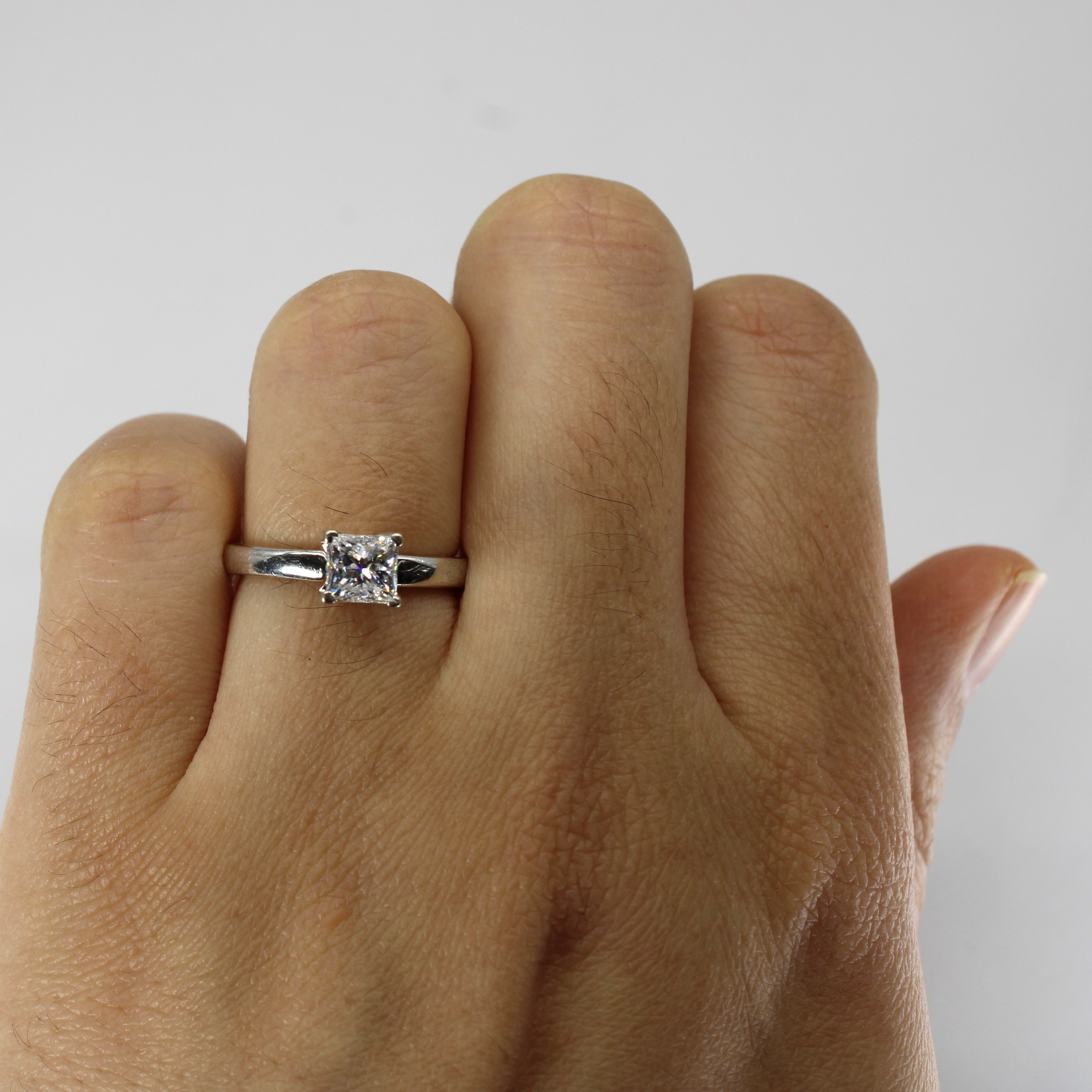 Solitaire Princess Diamond Ring | 0.81ct SI1 G | SZ 5.25 |