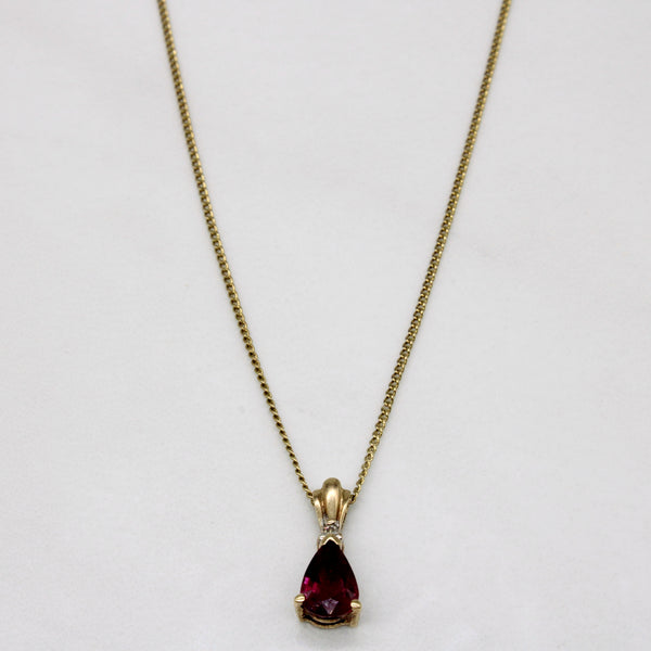 Ruby & Diamond Pendant & Necklace | 0.48ct, 0.01ct | 19