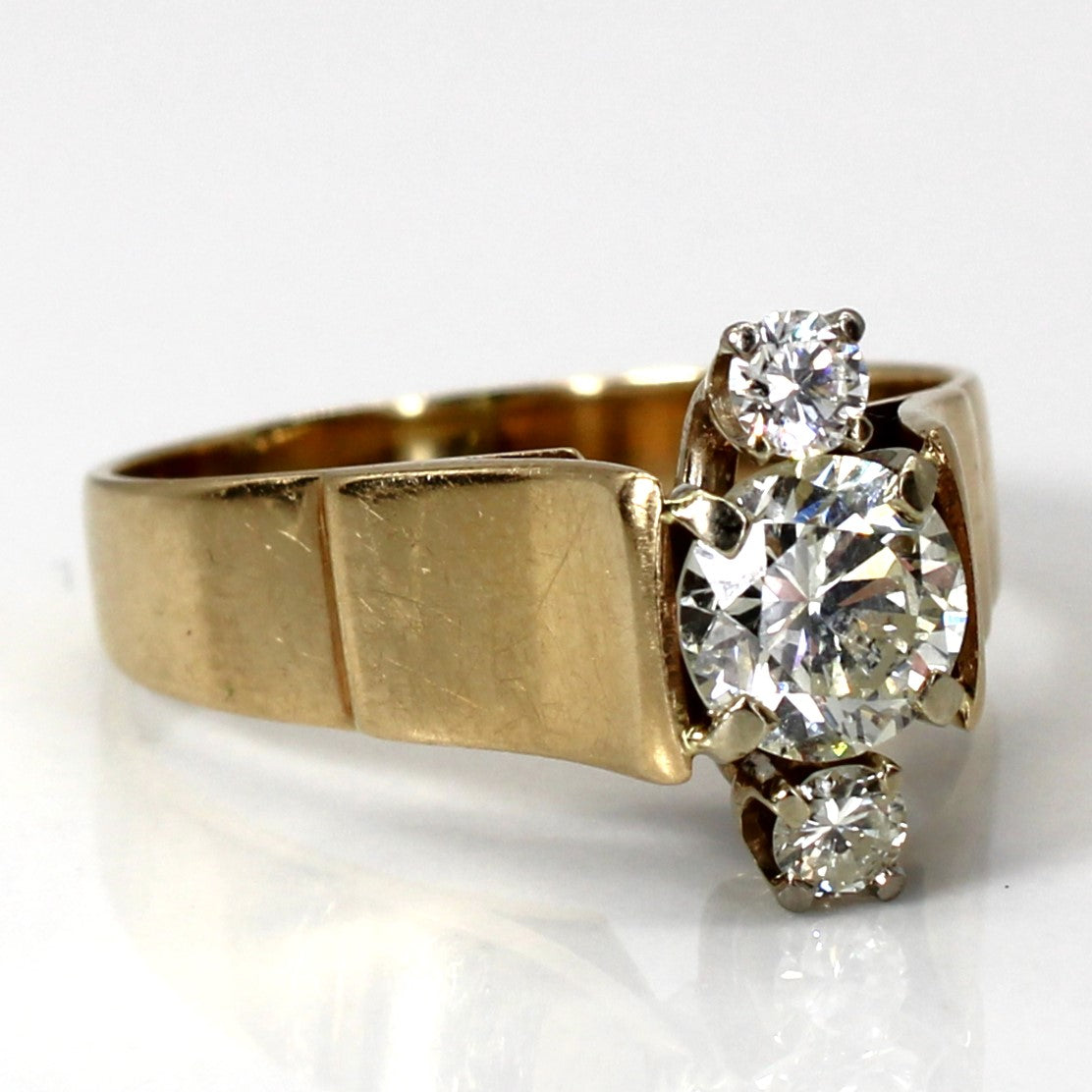 Three Stone Diamond Ring | 1.14ctw SI1/SI2 L/M | SZ 9 |