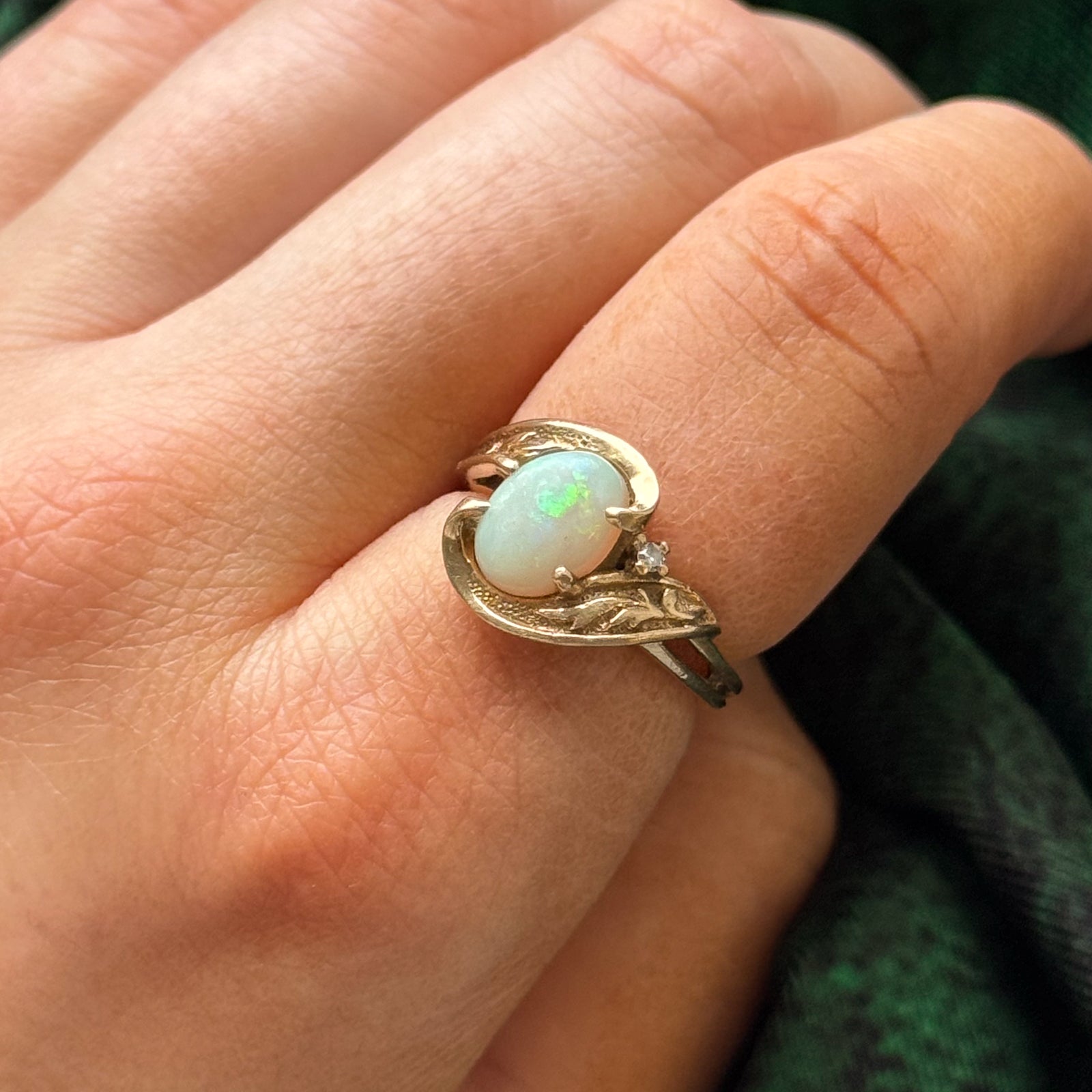 Opal & Diamond Ring | 1.30ct, 0.01ct | SZ 6.25 |