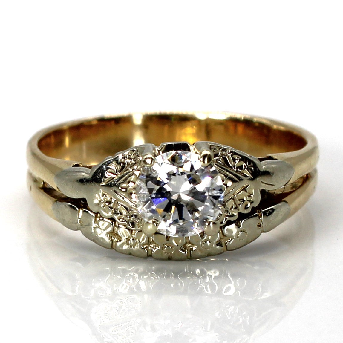 Solitaire Diamond Soldered Gold Ring | 0.67ct VS1 G/H | SZ 8.5 |