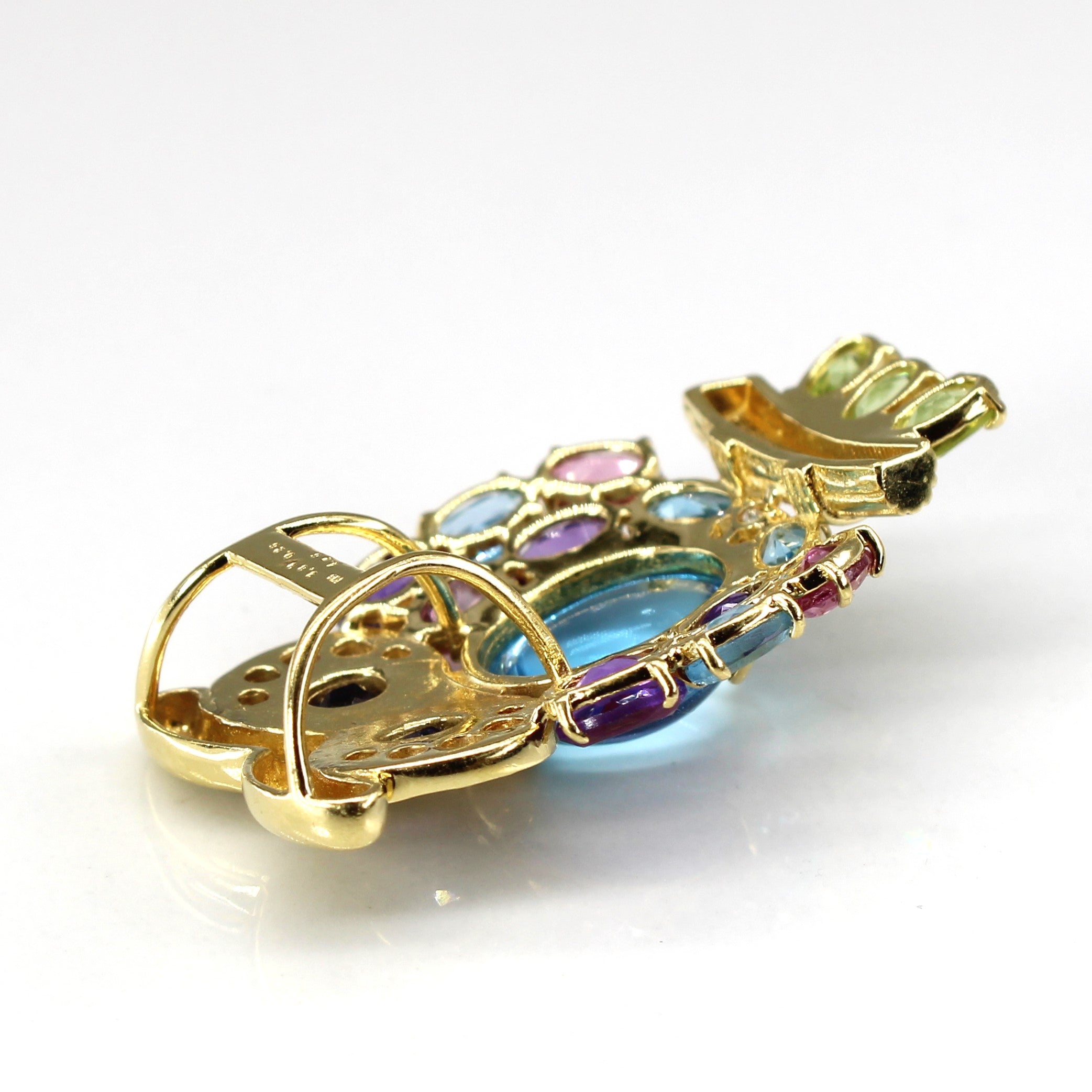 Multi Gemstone Owl Pendant