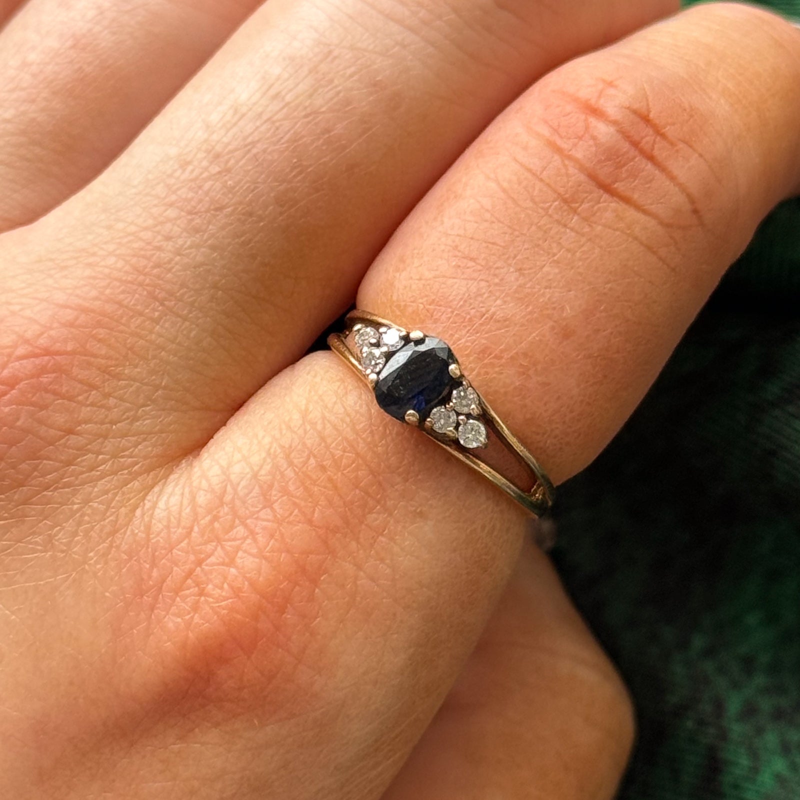 Sapphire & Diamond Cocktail Ring | 0.50ct, 0.10ctw | SZ 6.25 |