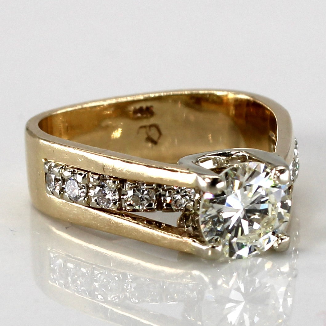 Solitaire with Accents Diamond Ring | 1.37ctw SI1/SI2 I/J | SZ 5.5 |