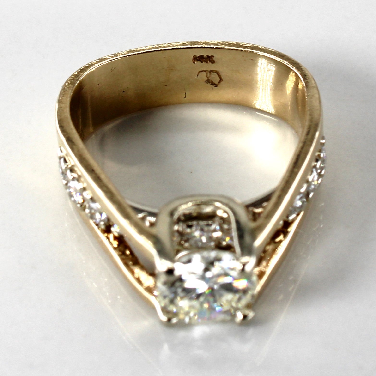 Solitaire with Accents Diamond Ring | 1.37ctw SI1/SI2 I/J | SZ 5.5 |