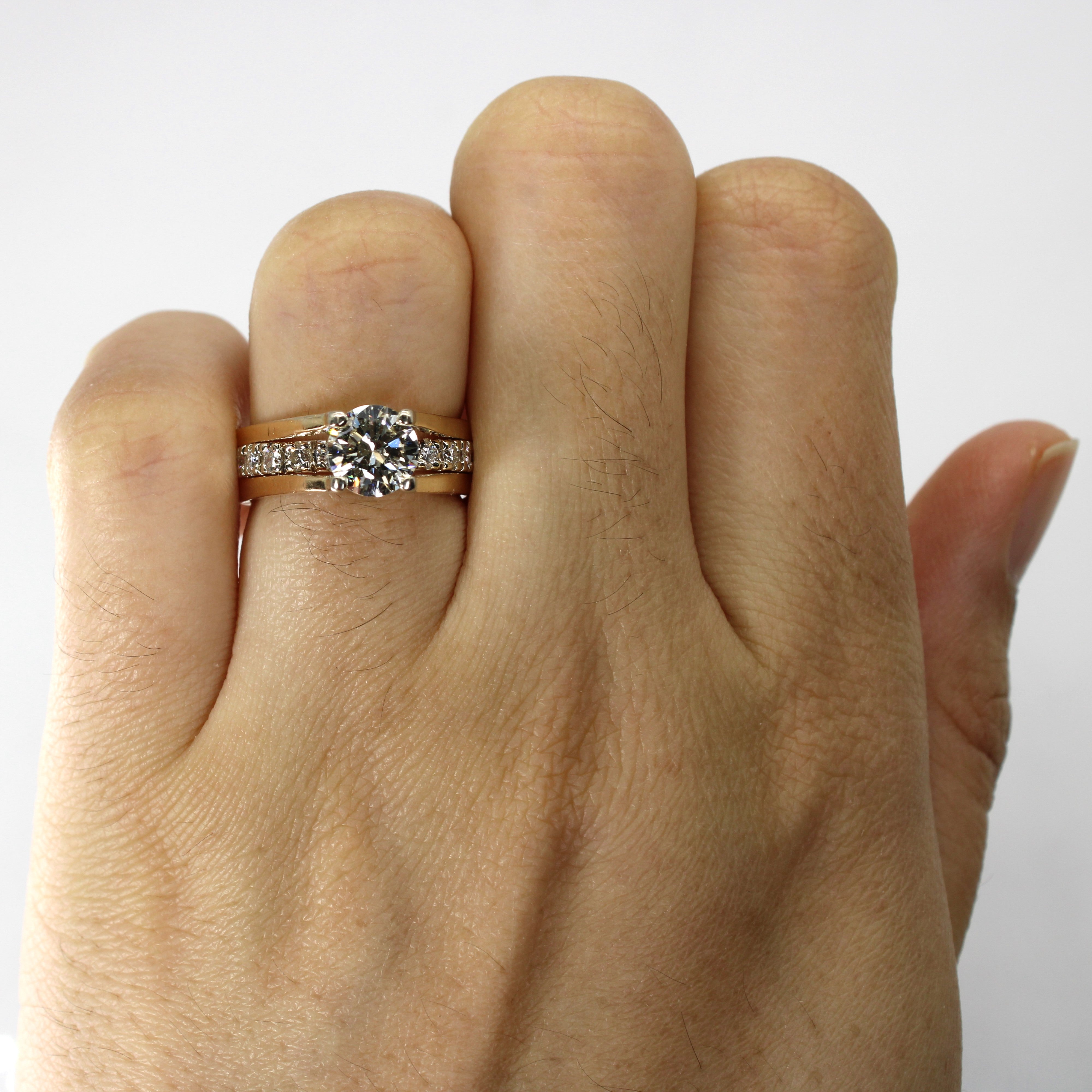 Solitaire with Accents Diamond Ring | 1.37ctw SI1/SI2 I/J | SZ 5.5 |