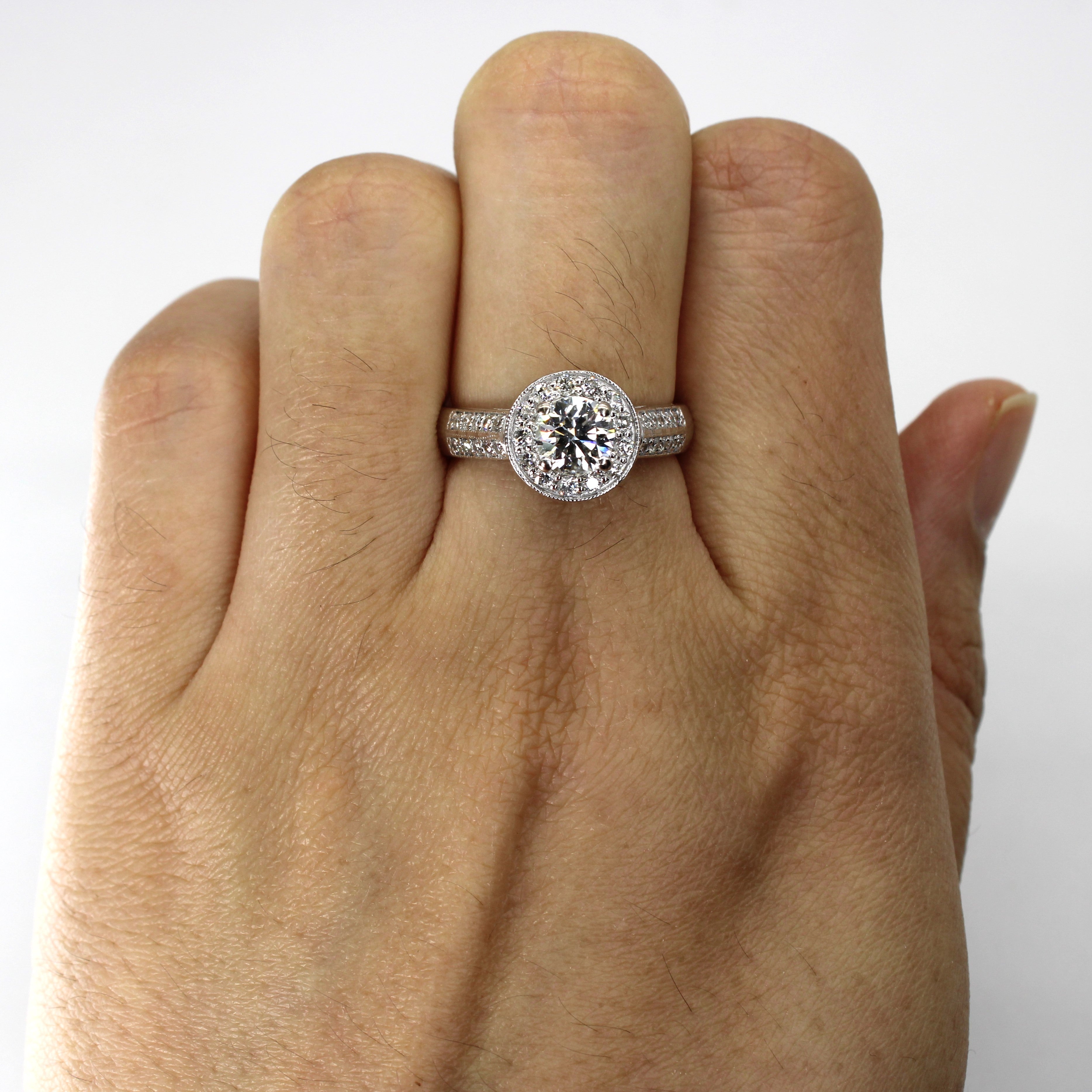 Halo Diamond Engagement Ring | 1.07ctw | SZ 6.75 |