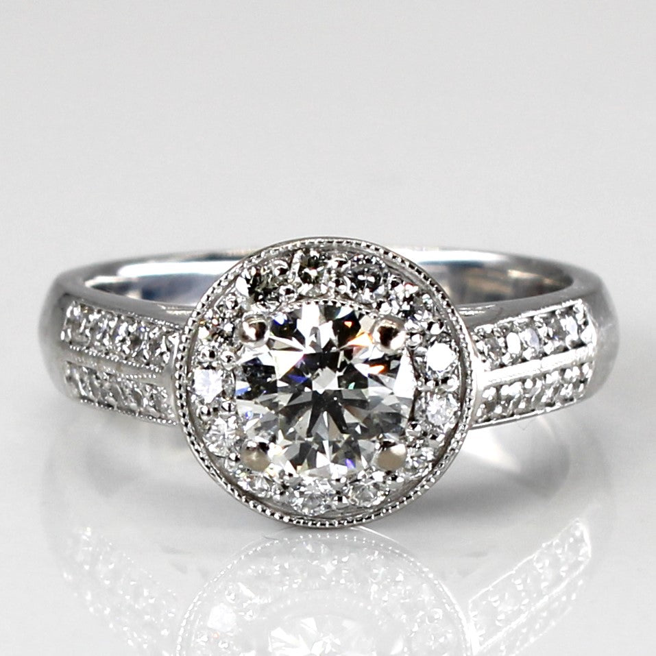 Halo Diamond Engagement Ring | 1.07ctw | SZ 6.75 |