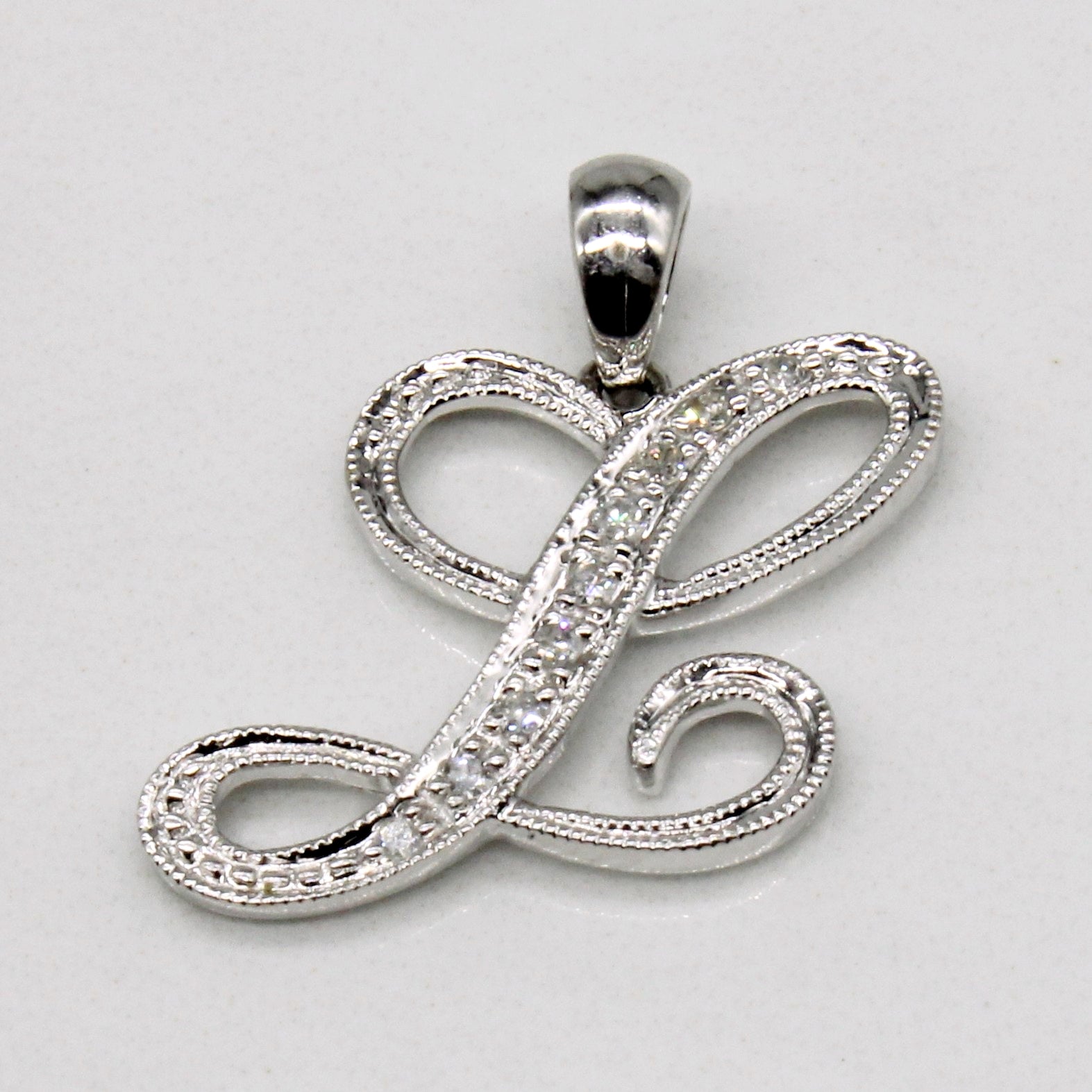 Diamond Cursive 'L' Pendant | 0.05ctw |