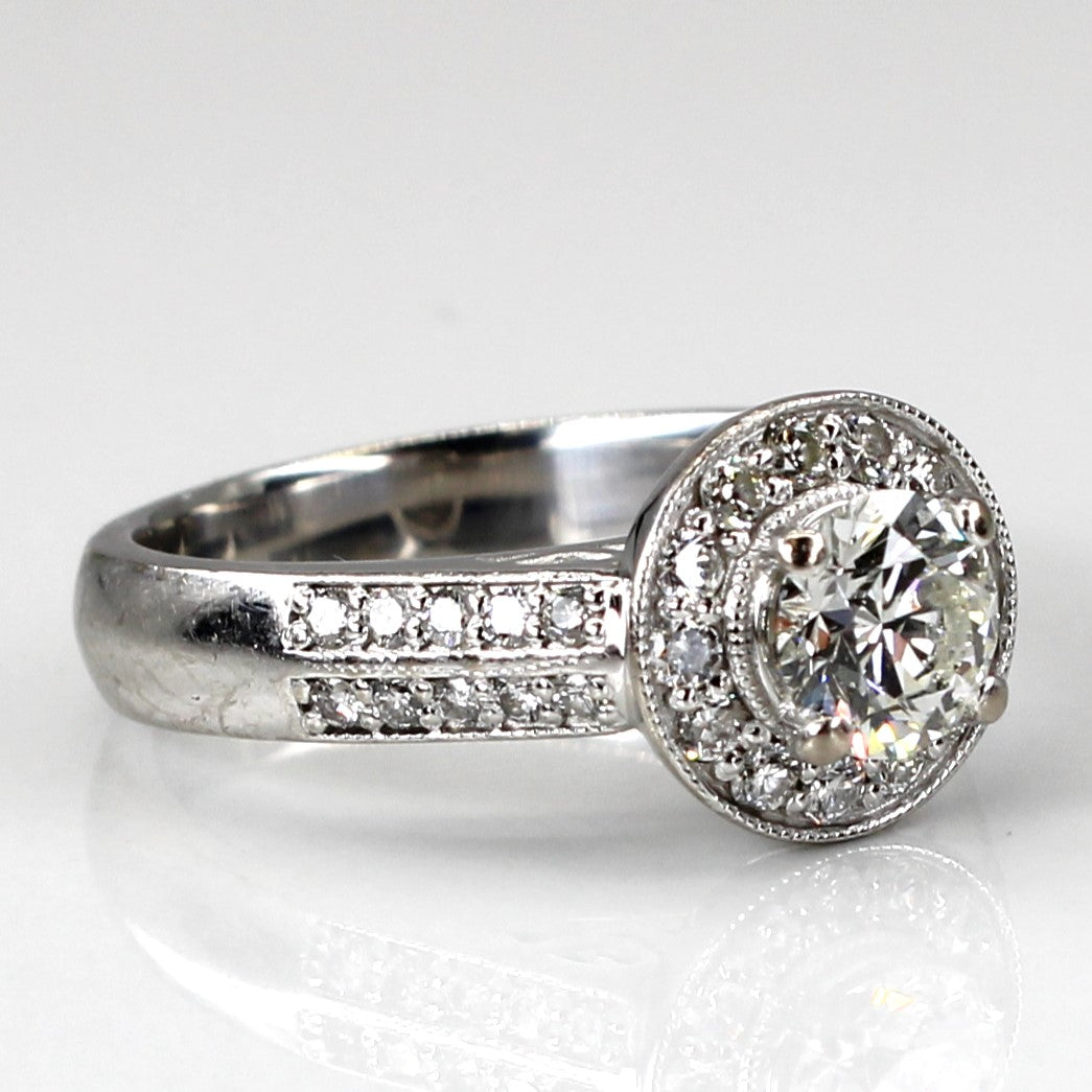 Halo Diamond Engagement Ring | 1.07ctw | SZ 6.75 |