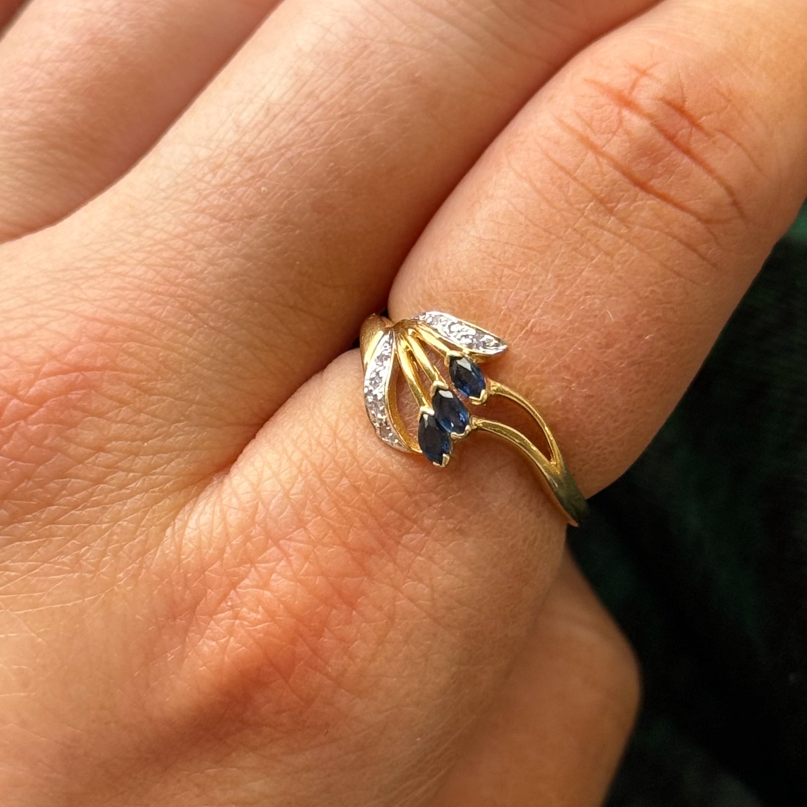 Sapphire & Diamond Cocktail Ring | 0.12ctw, 0.03ctw | SZ 6.75 |