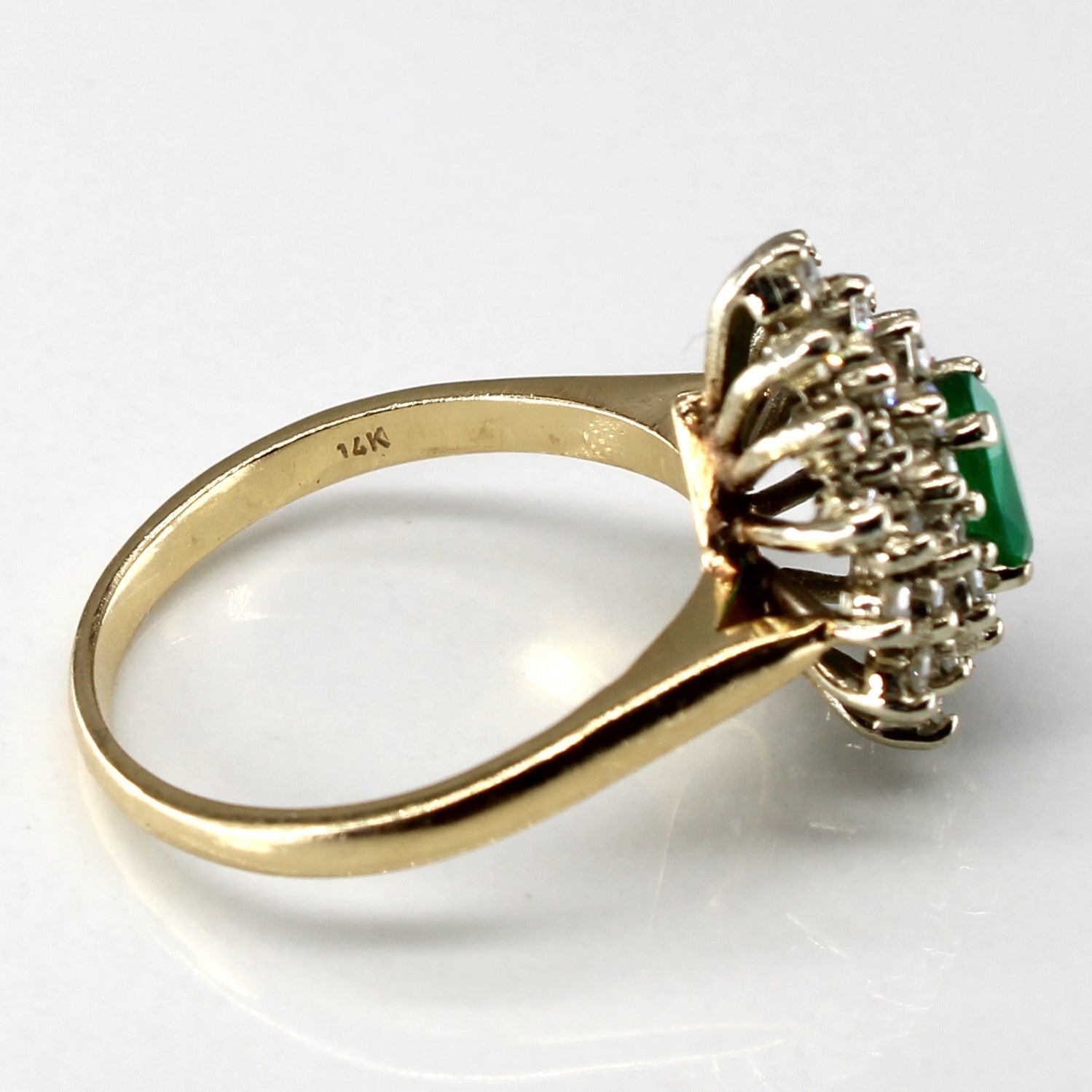 Cluster Diamond & Emerald Cocktail Ring | 0.60ctw | 0.38ct | SZ 7.5 |