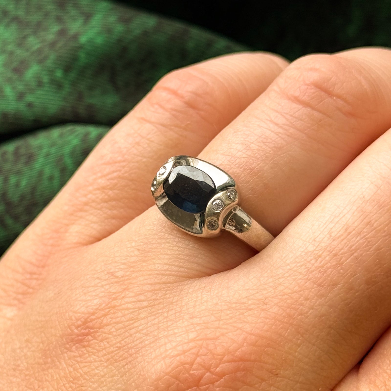 Tension Set Sapphire & Diamond Ring | 1.00ct, 0.05ctw | SZ 5 |