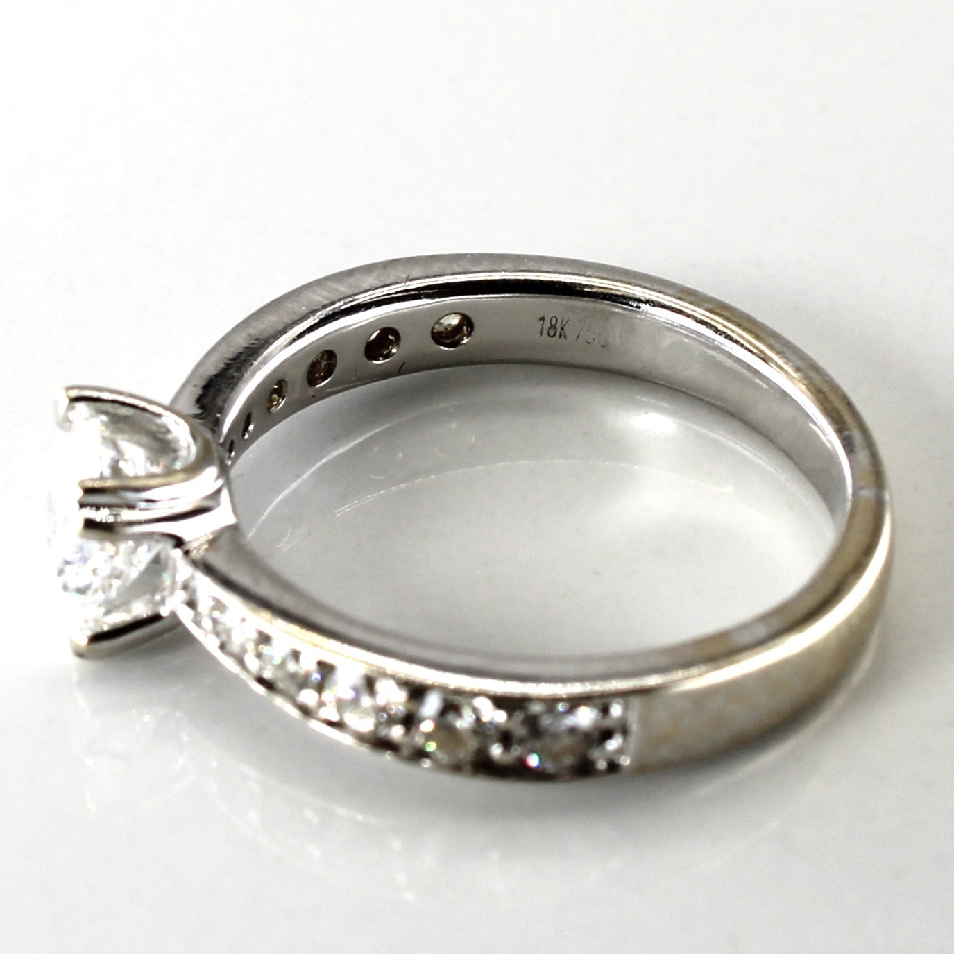 Solitaire with Accents Diamond Ring | 0.93ctw VVS2 F | SZ 4.75 |