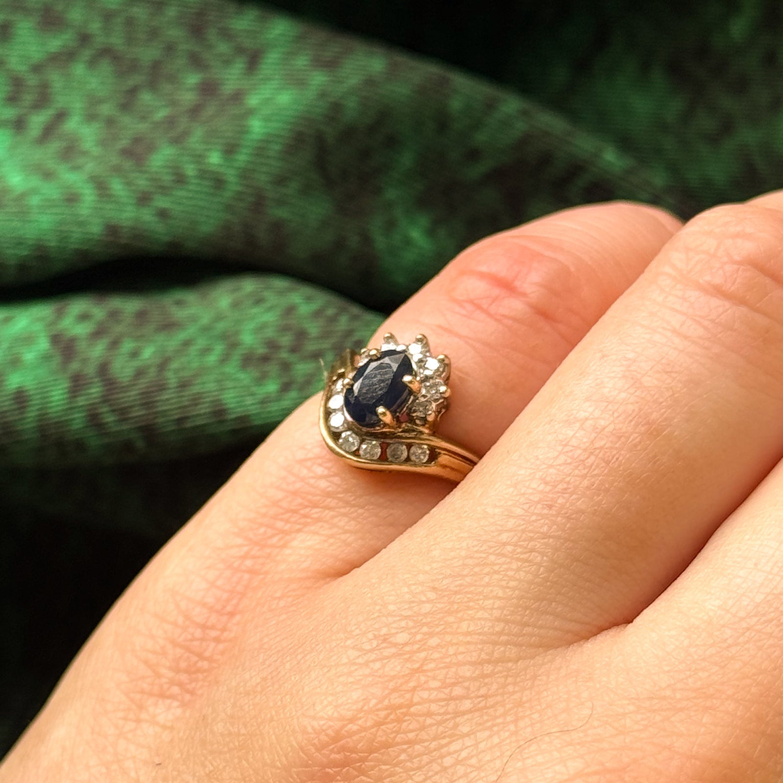 Sapphire & Diamond Cocktail Ring | 0.60ct, 0.08ctw | SZ 2.25 |