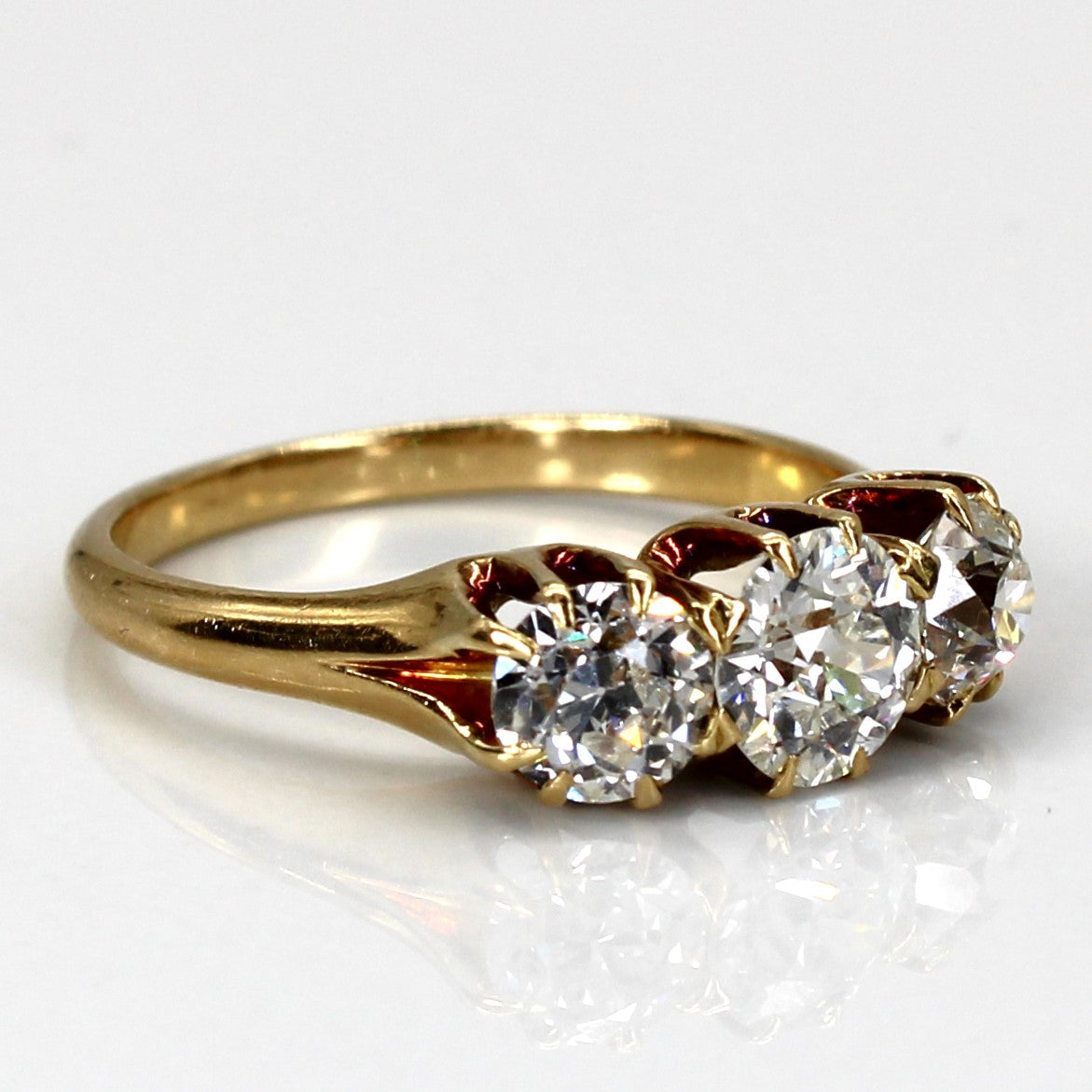 'Birks' Three Stone Diamond Vintage Ring | 0.57ct, 0.83ctw | SZ 6.25 |