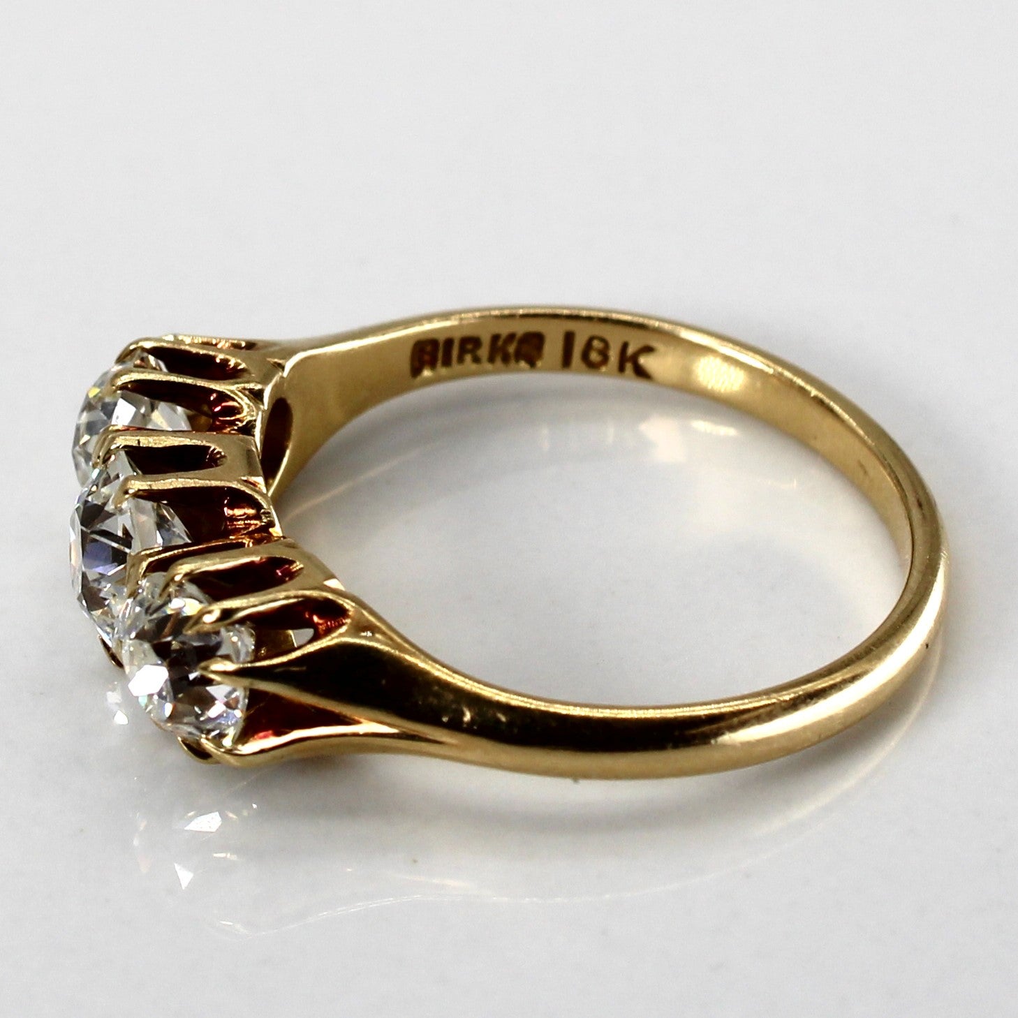 'Birks' Three Stone Diamond Vintage Ring | 0.57ct, 0.83ctw | SZ 6.25 |