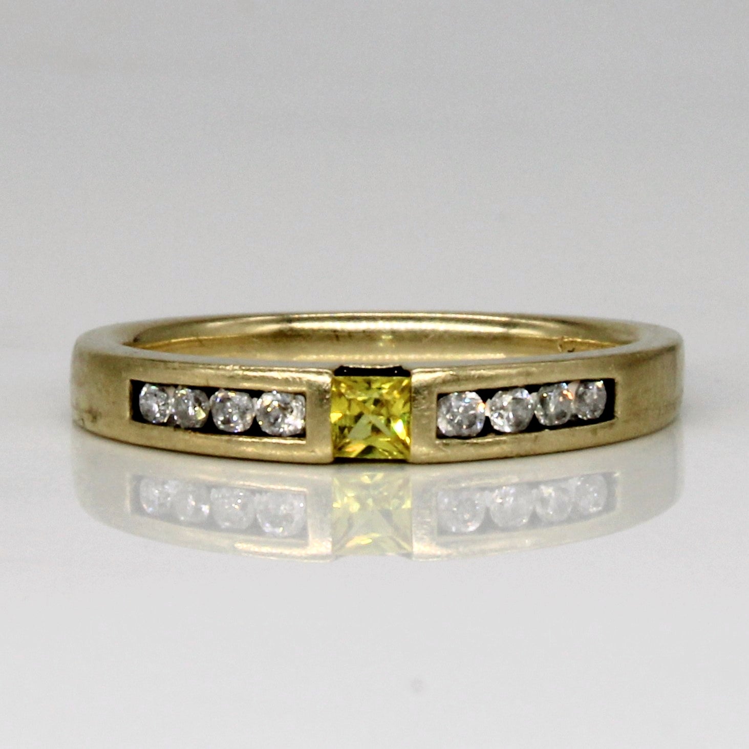 Synthetic Yellow Sapphire & Diamond Ring | 0.12ct, 0.09ctw | SZ 6.5 |