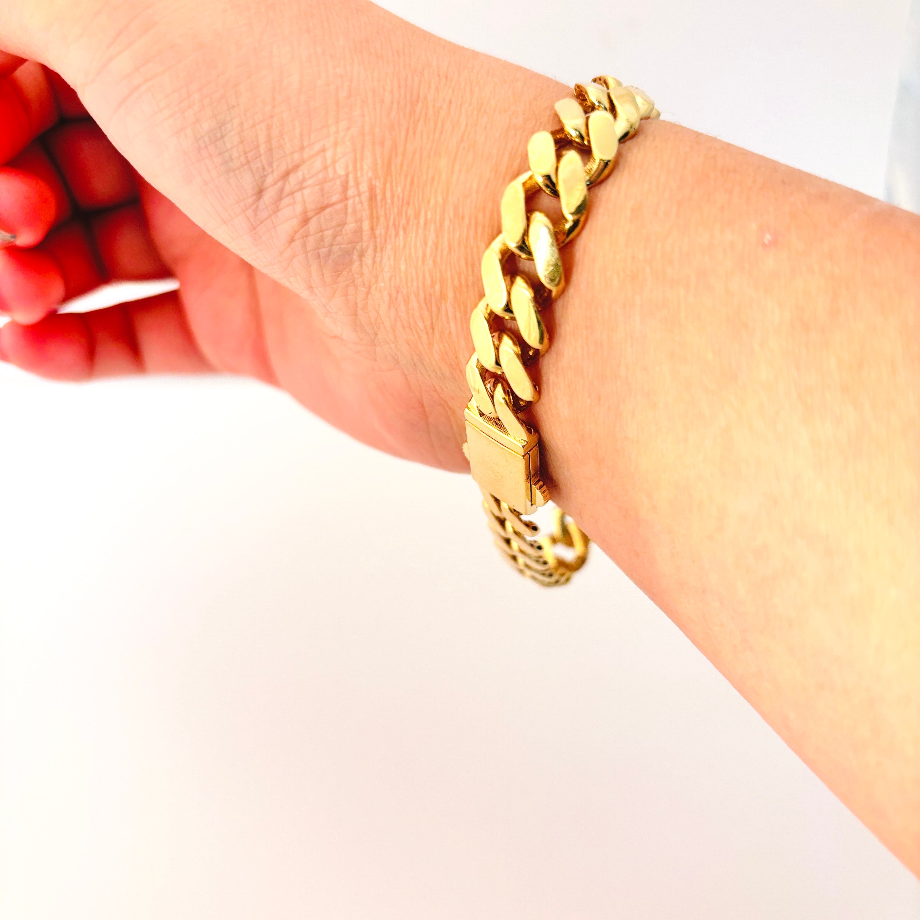 Bracelet à maillons gourmette en or jaune 18 carats | 8,75" |