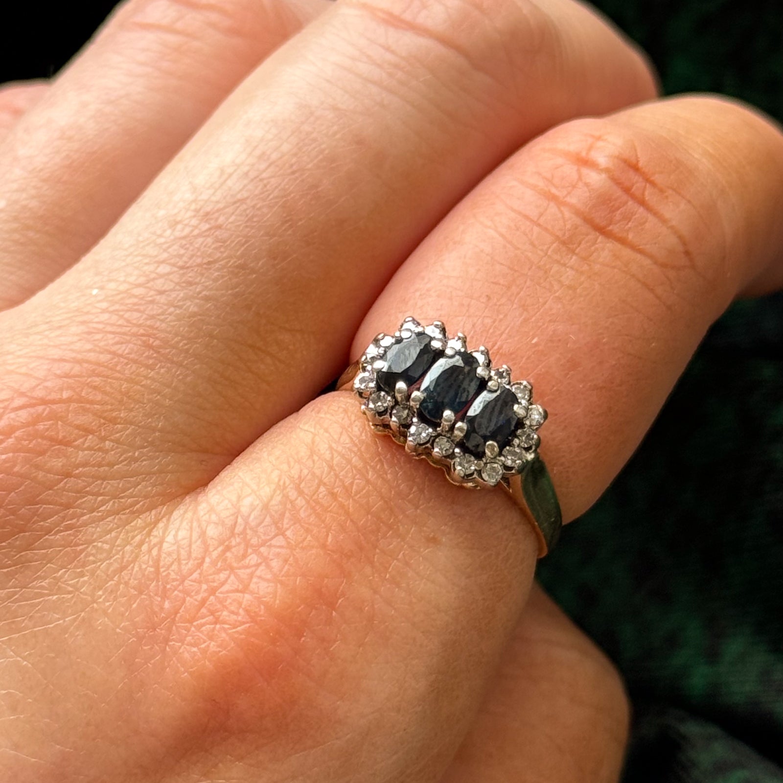 Sapphire & Diamond Halo Ring | 0.75ctw, 0.14ctw | SZ 6.5 |