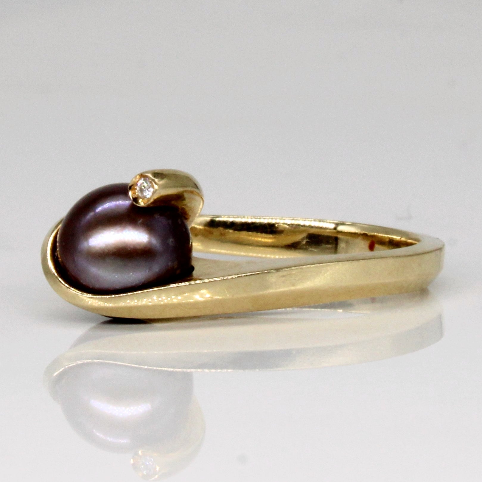 Pearl & Diamond Cocktail Ring | 0.01ct | SZ 6.5 |