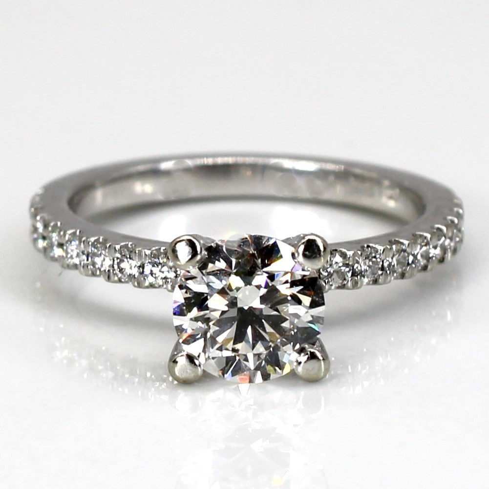 GIA Certified Solitaire with Accents Diamond Engagement Ring | 1.01ctw VS2 G | SZ 4 |