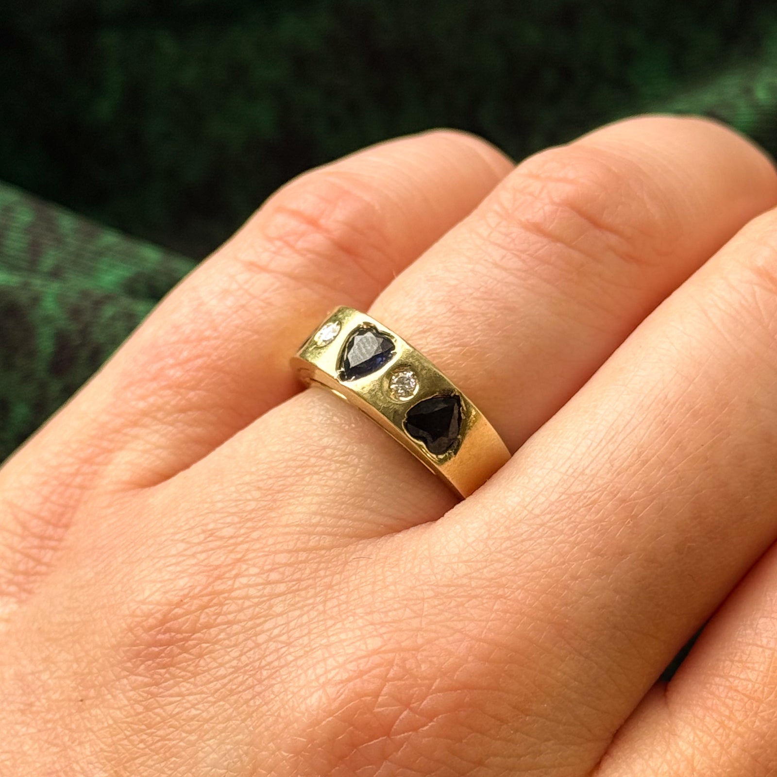 Bague cœur saphir et diamants | 0,75 ct, 0,05 ct | Taille 5 |