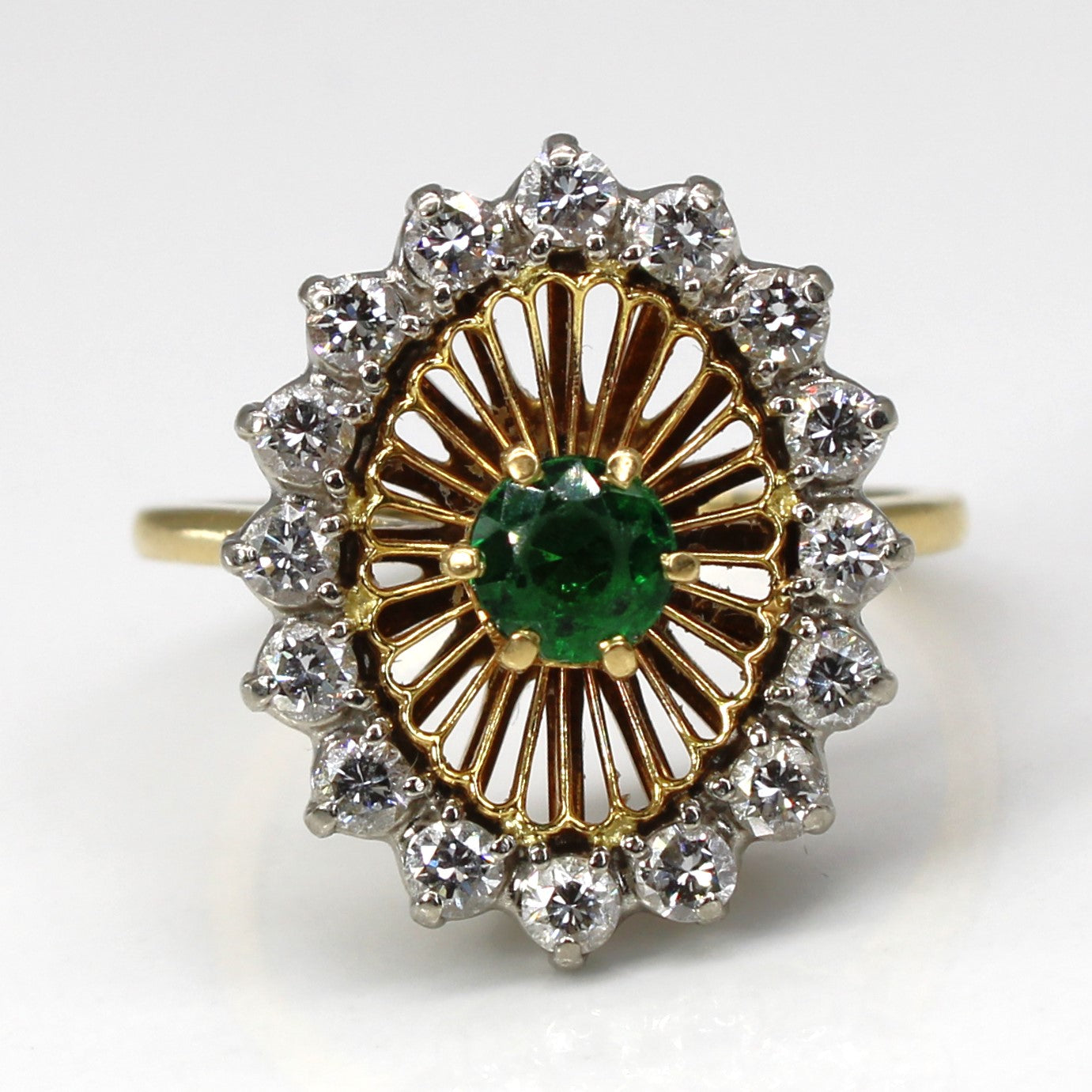 Diamond & Glass Stone Cocktail Ring | 0.64ctw | SZ 7.75 |