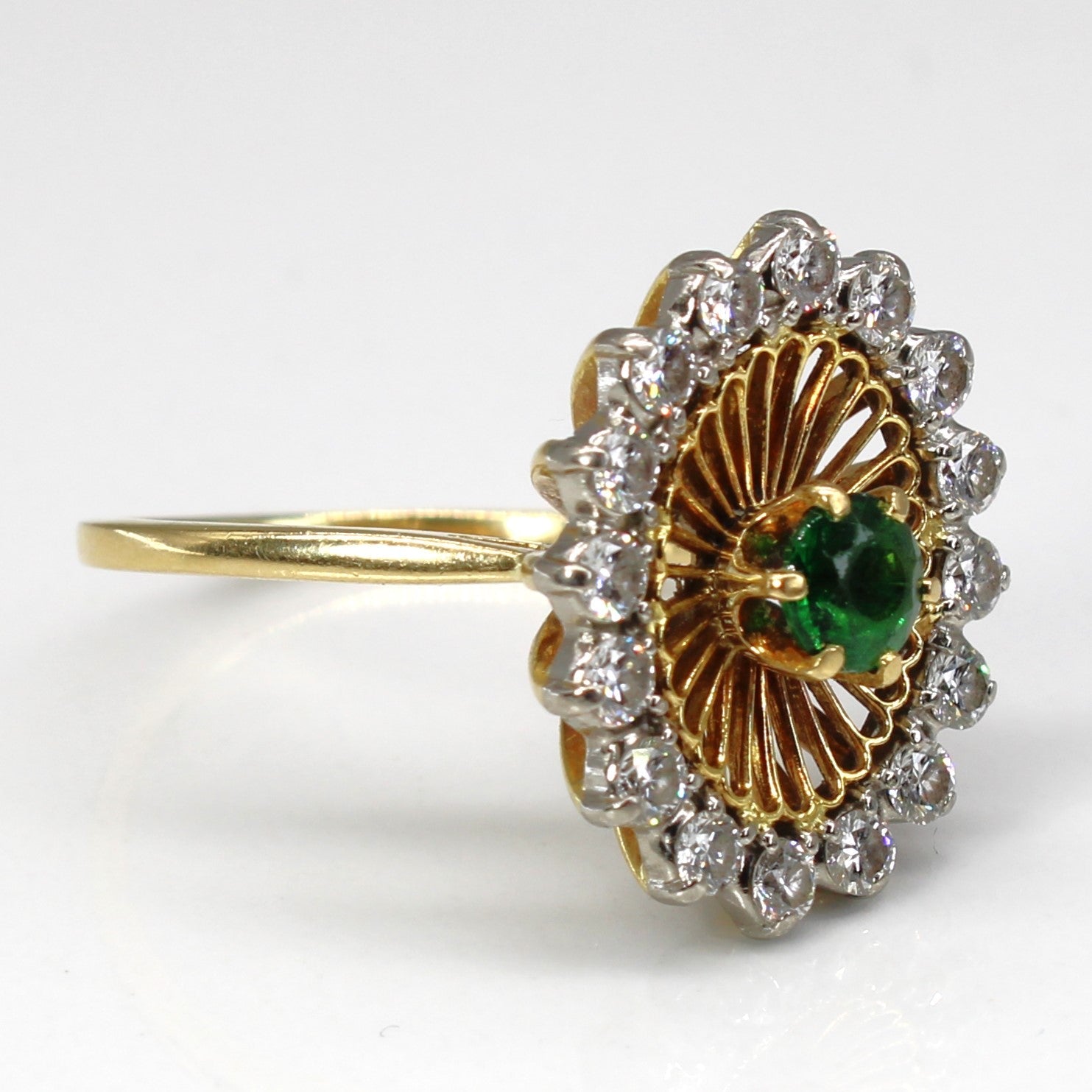 Diamond & Glass Stone Cocktail Ring | 0.64ctw | SZ 7.75 |