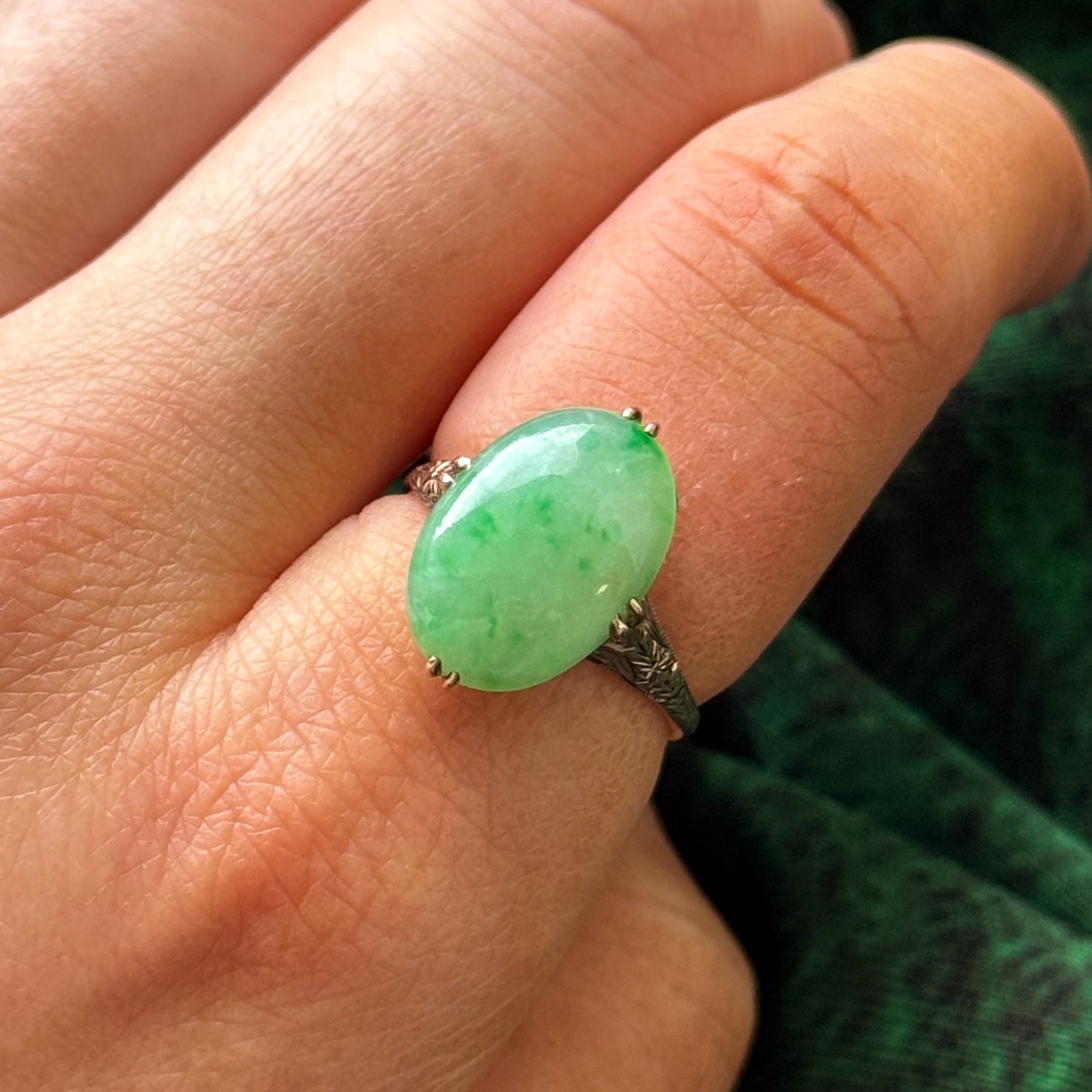 Dyed Jadeite Cocktail Ring | 7.50ct | SZ 7.25 |