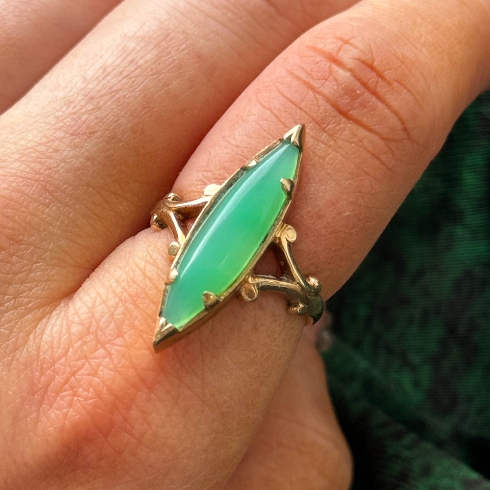 Chalcedony Navette Ring | 2.00ct | SZ 7 |