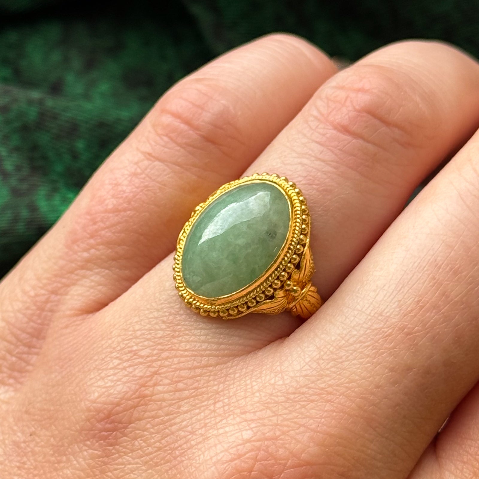 Jadeite Cocktail Ring | 4.60ct | SZ 6.25 |