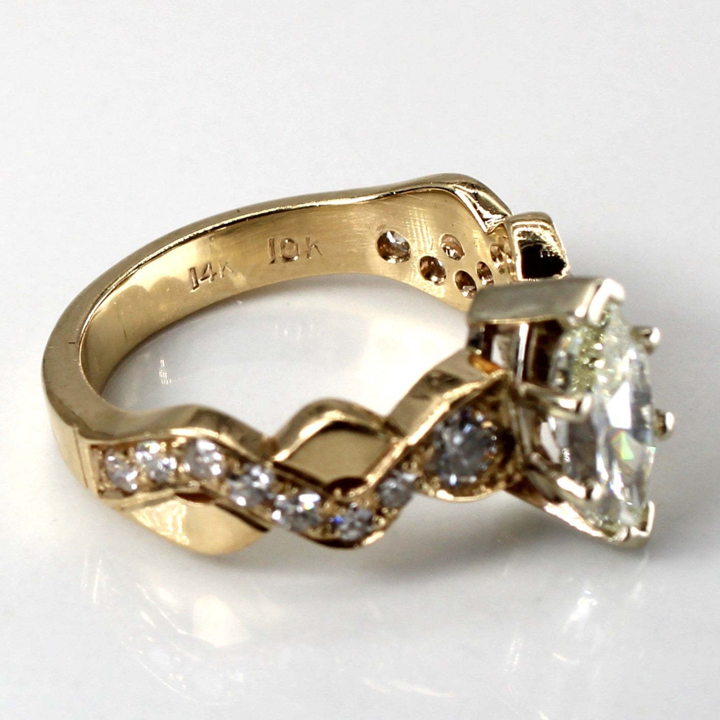 Bague de fiançailles en diamant marquise avec accents | 1,42 ct VS1/VS2 K/L | Taille 5 |