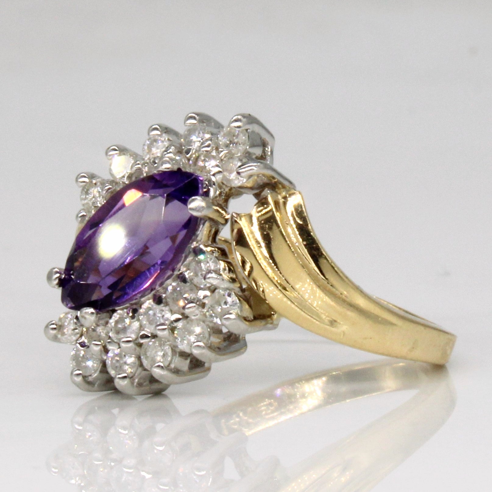 Amethyst & Diamond Cocktail Ring | 1.00ct, 0.38ctw | SZ 7 |