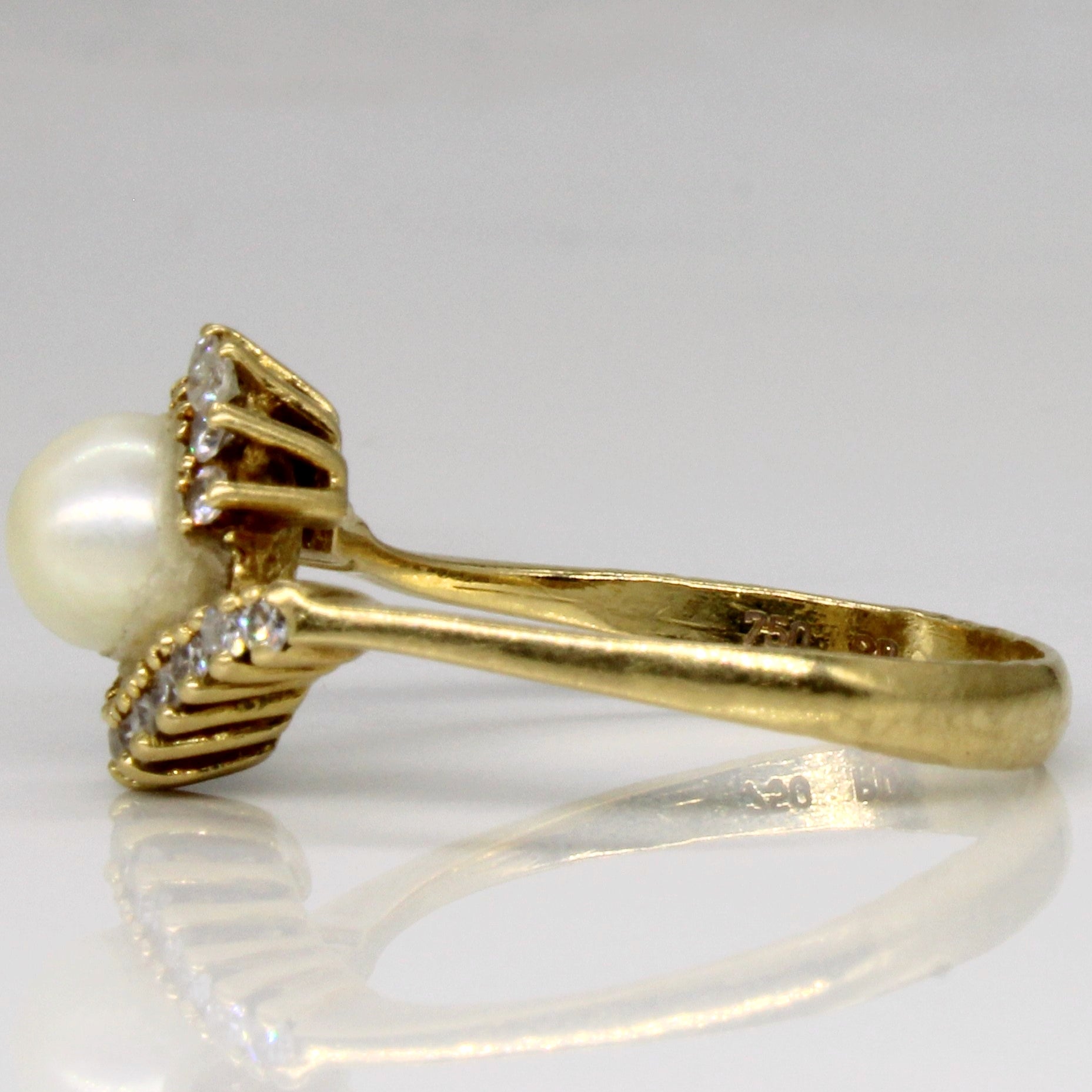 Pearl & Diamond Cocktail Ring | 0.24ctw | SZ 8.25 |