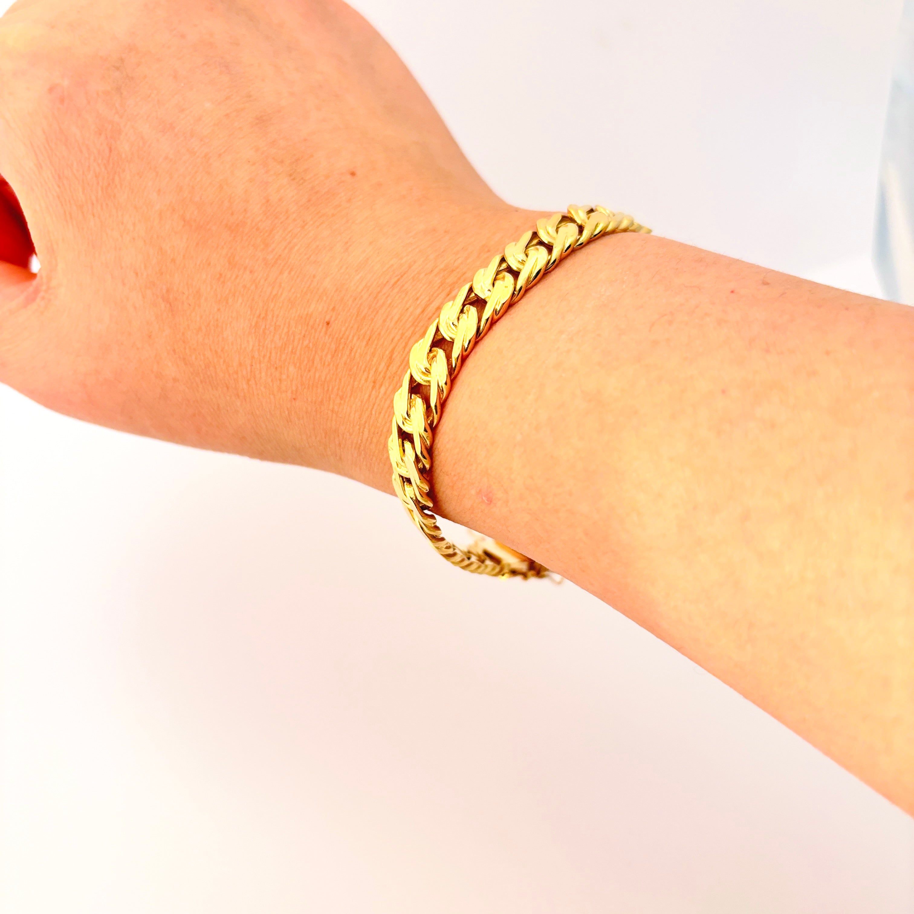 18k Yellow Gold Curb Chain Bracelet | 8" |