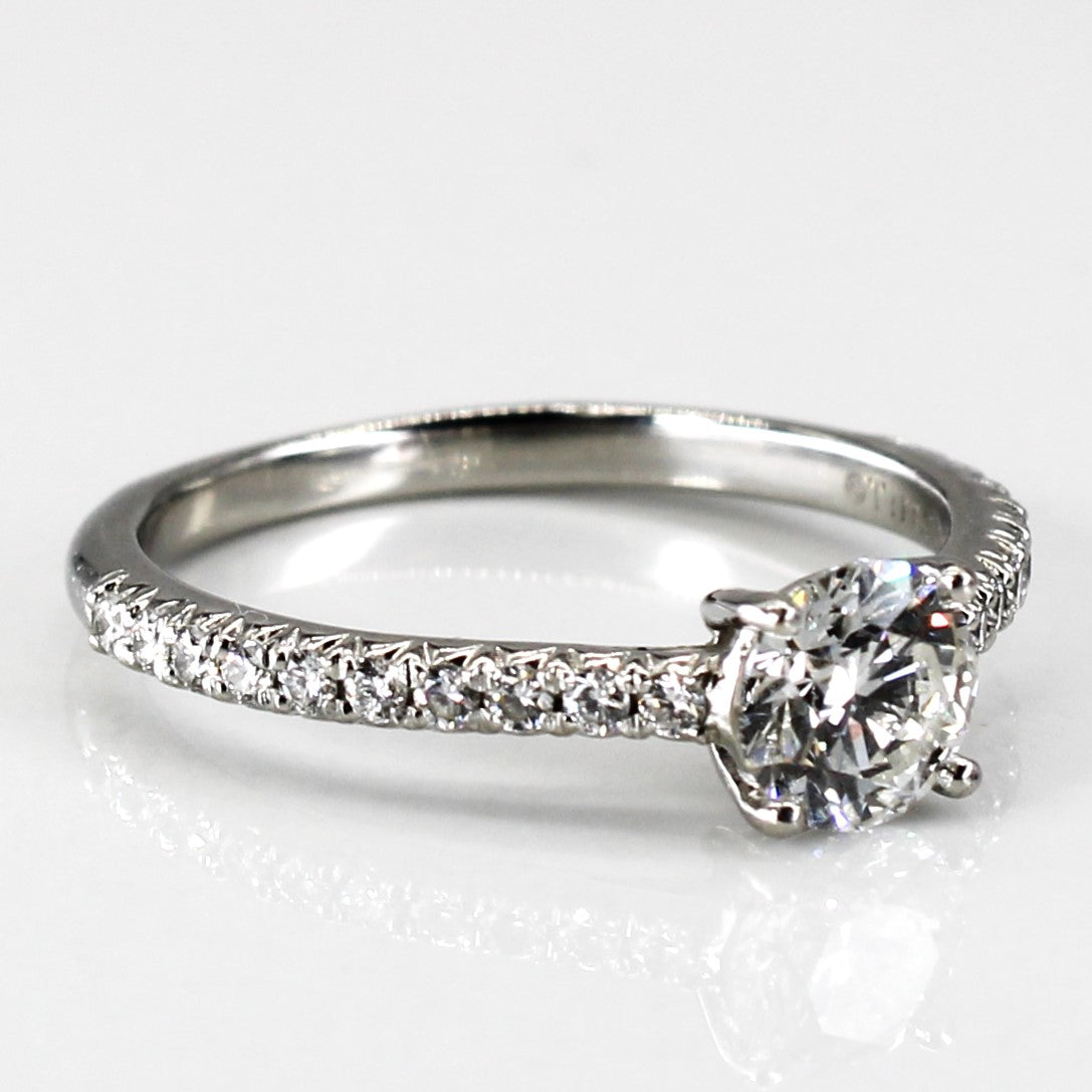 Bague solitaire Tiffany & Co. avec diamants d'accent | 0,72 ct | Taille 5,5 |