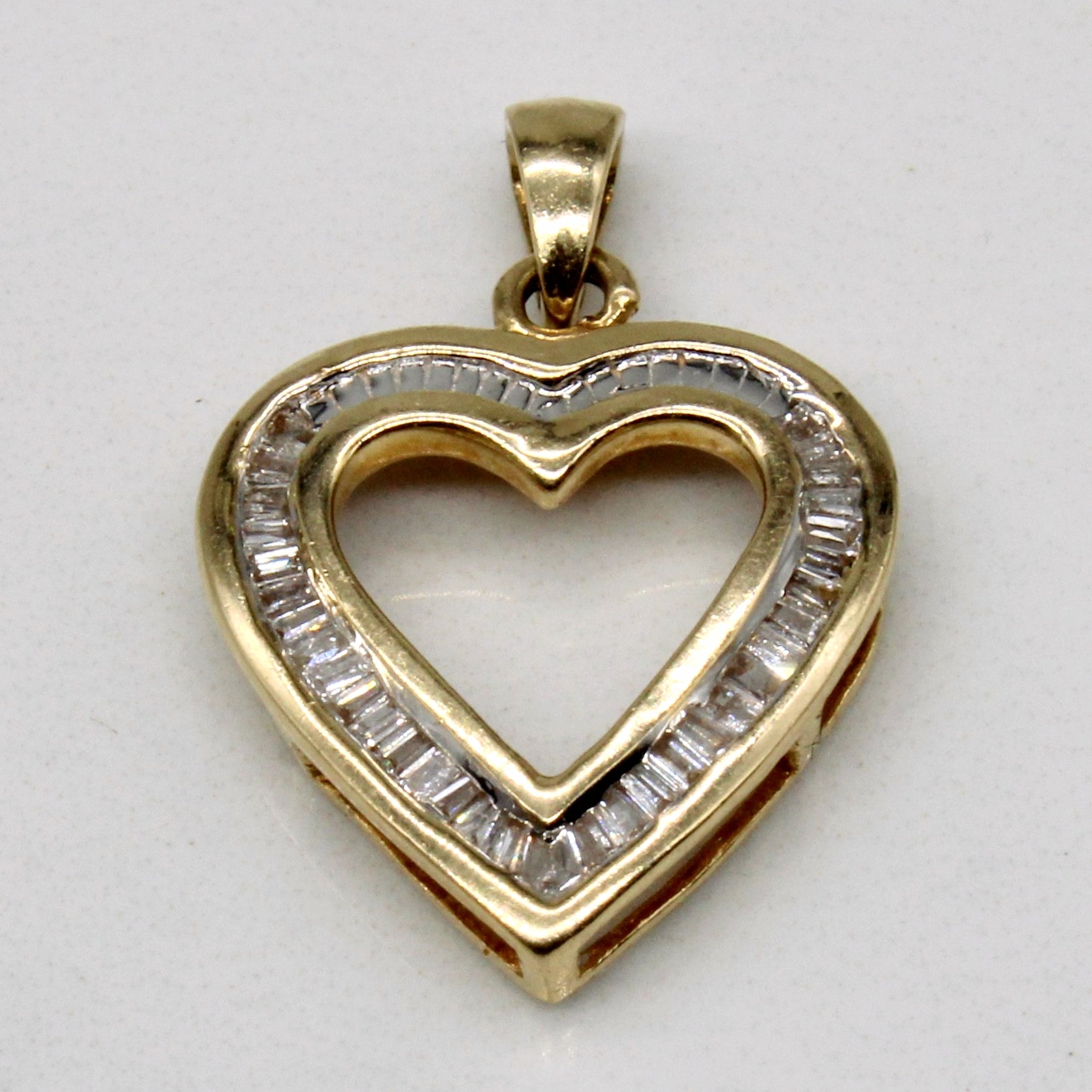 Channel Set Diamond Heart Pendant | 0.23ctw |